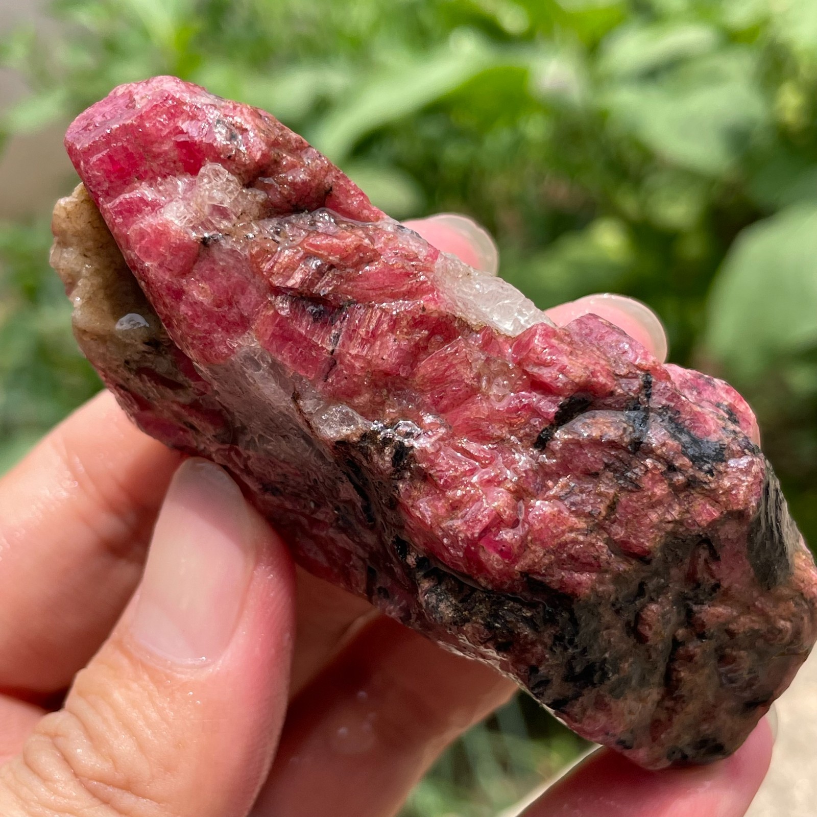 166g Small Raw Ore Red Black Rhodonite Quartz Gemstone Mineral Specimen
