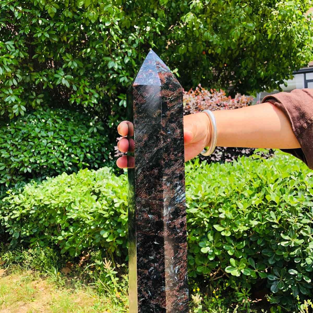 16.23LB Natural Fireworks Stone Obelisk Quartz Tower Crystal Wand Point Healing