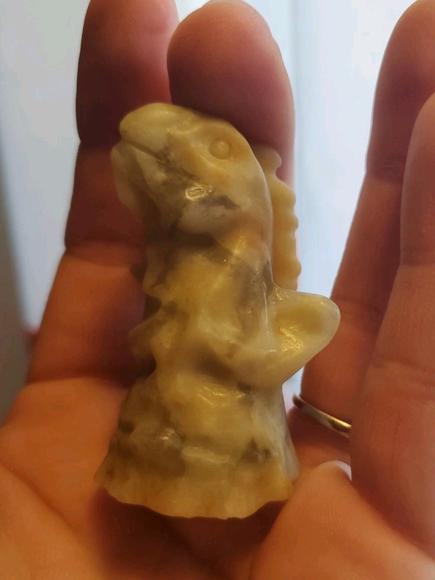 Carved Ophiolite Iguana Lizard Crystal Figure