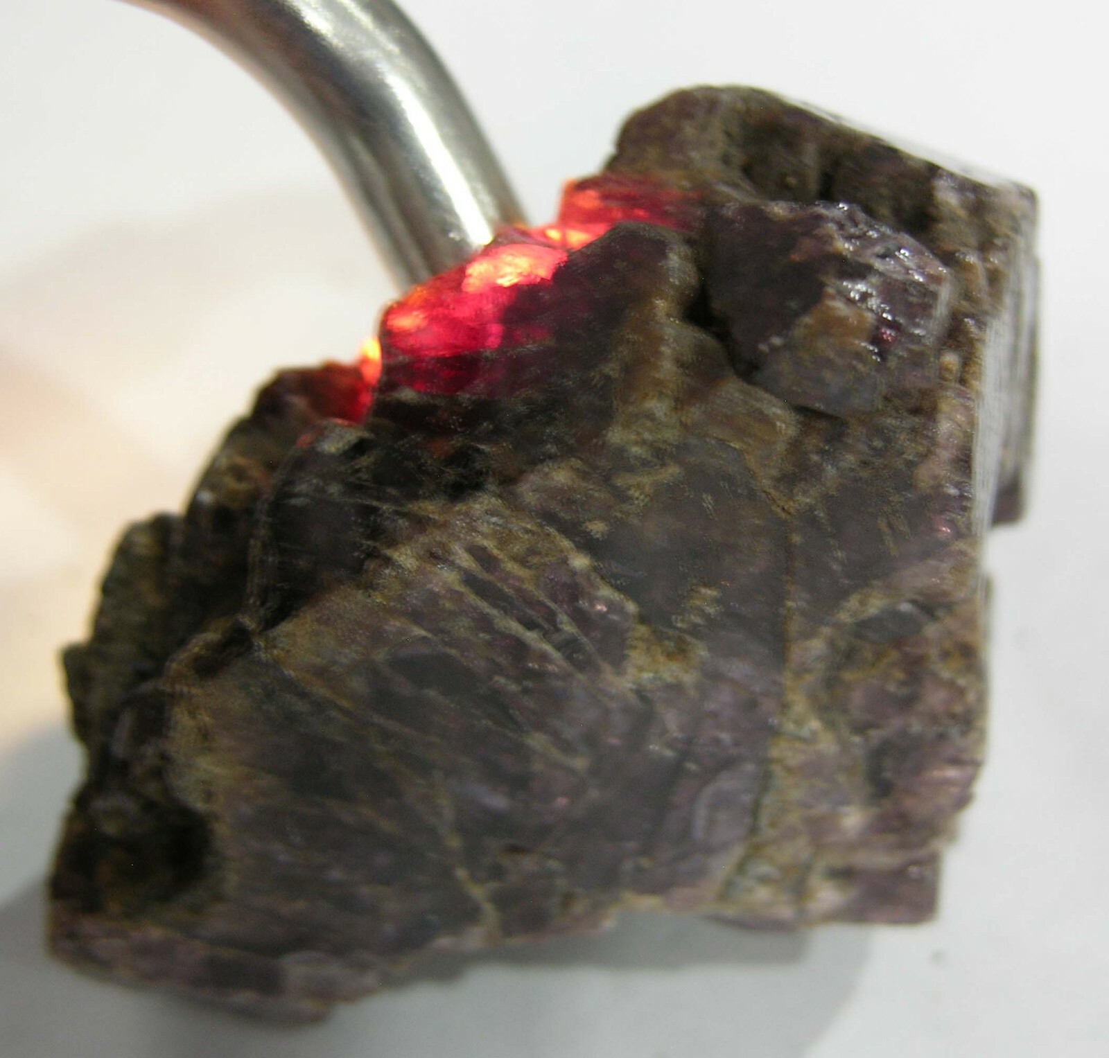 #5 Vietnam 135.25g Natural Octagonal Maroon Spinel Crystal Specimen 4.75oz 65mm