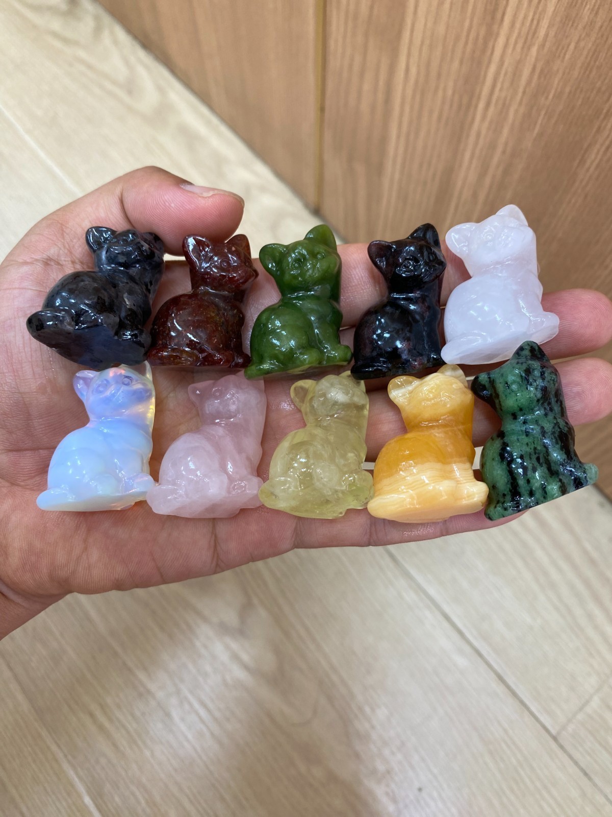 50pcs Natural Mixed Quartz Carved crystal Cat skull Reiki healing gift Random