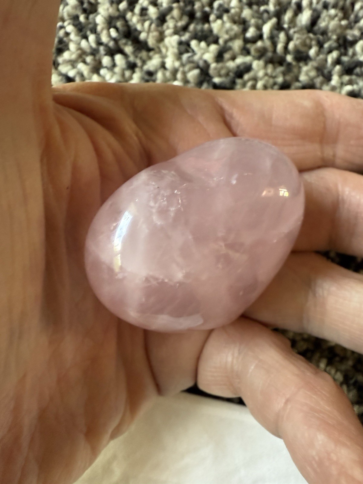 Pink Rose Quartz Crystal Heart Gemstone 1 1/2”Wide Solid No Hole Valentine