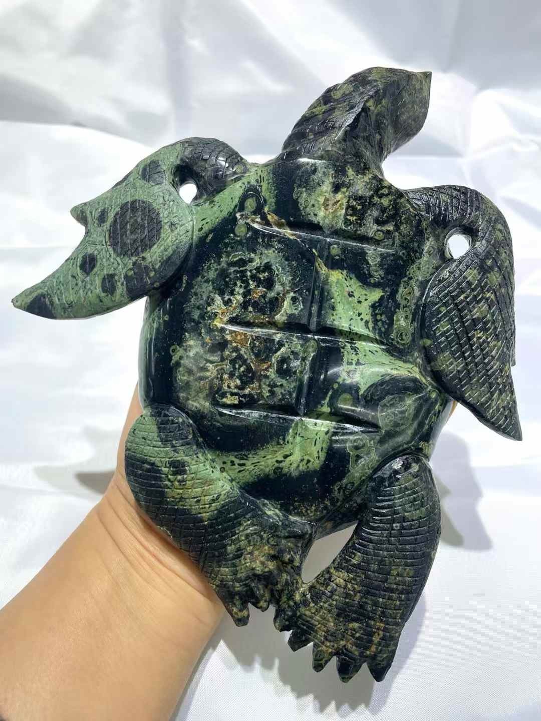 1pc Natural kambaba jasper Quartz Carved sea turtle skull Crystal Reiki Decor