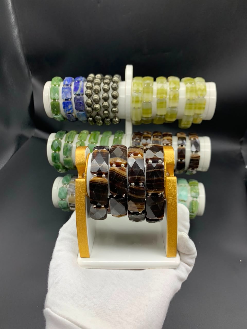 Natural Gemstone Bracelet Lot Mixed Stone Bracelets Amazing Colors