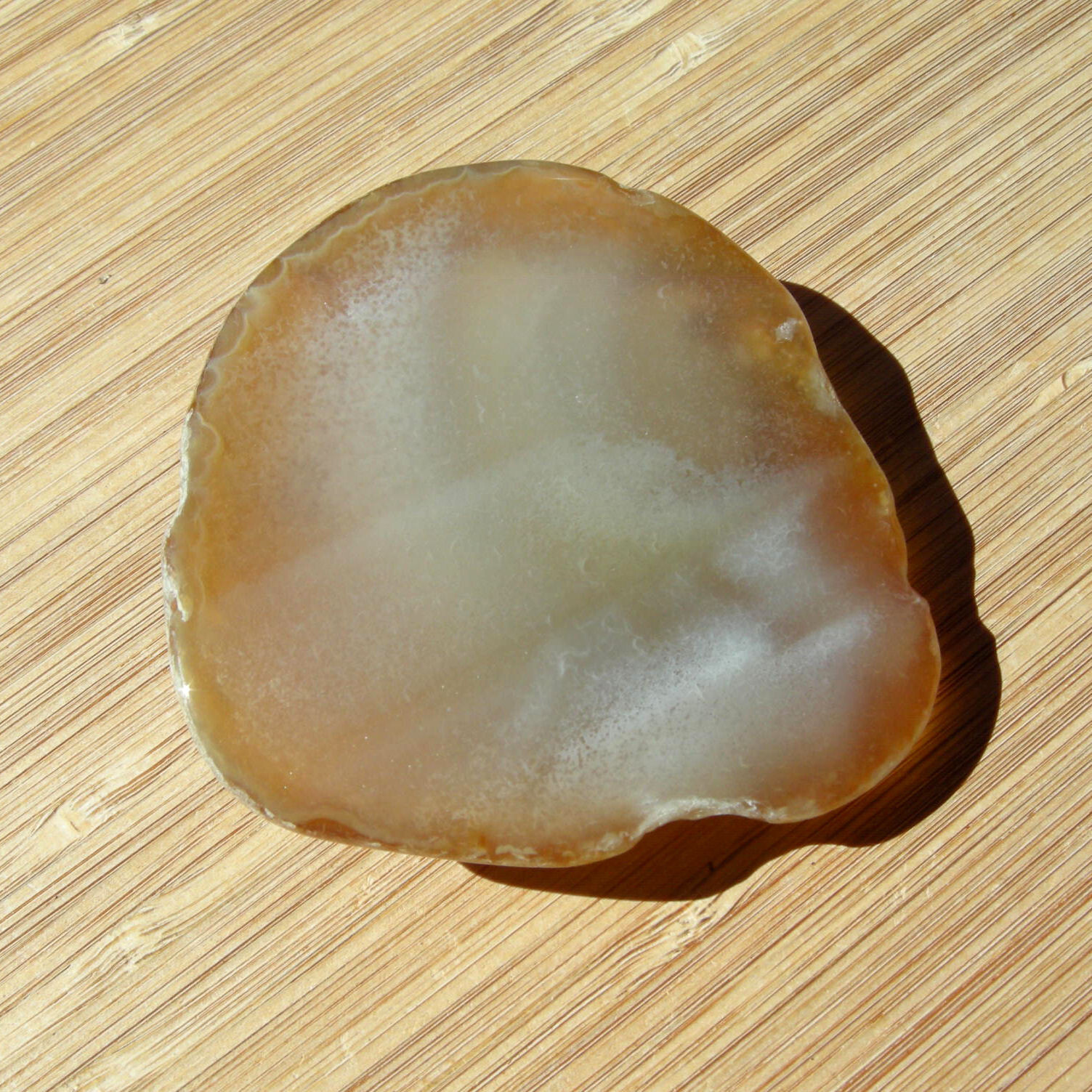 Agate Geode Rock Slice Small Cut Polished Stone Brown Crystal Gray Cloud Banding