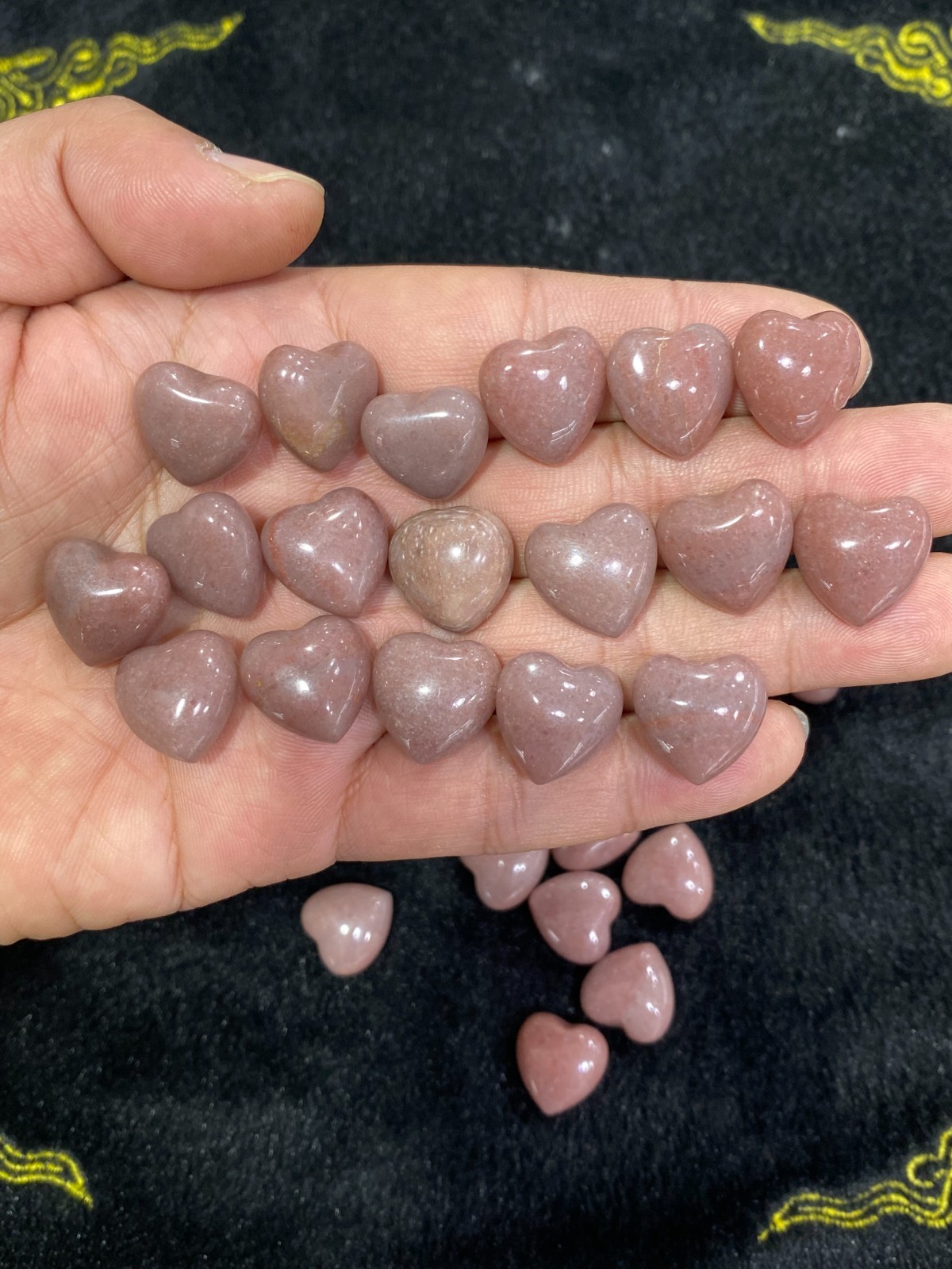 10pc Natural Strawberry Mini Heart hand-carved quartz crystal reiki healing gift