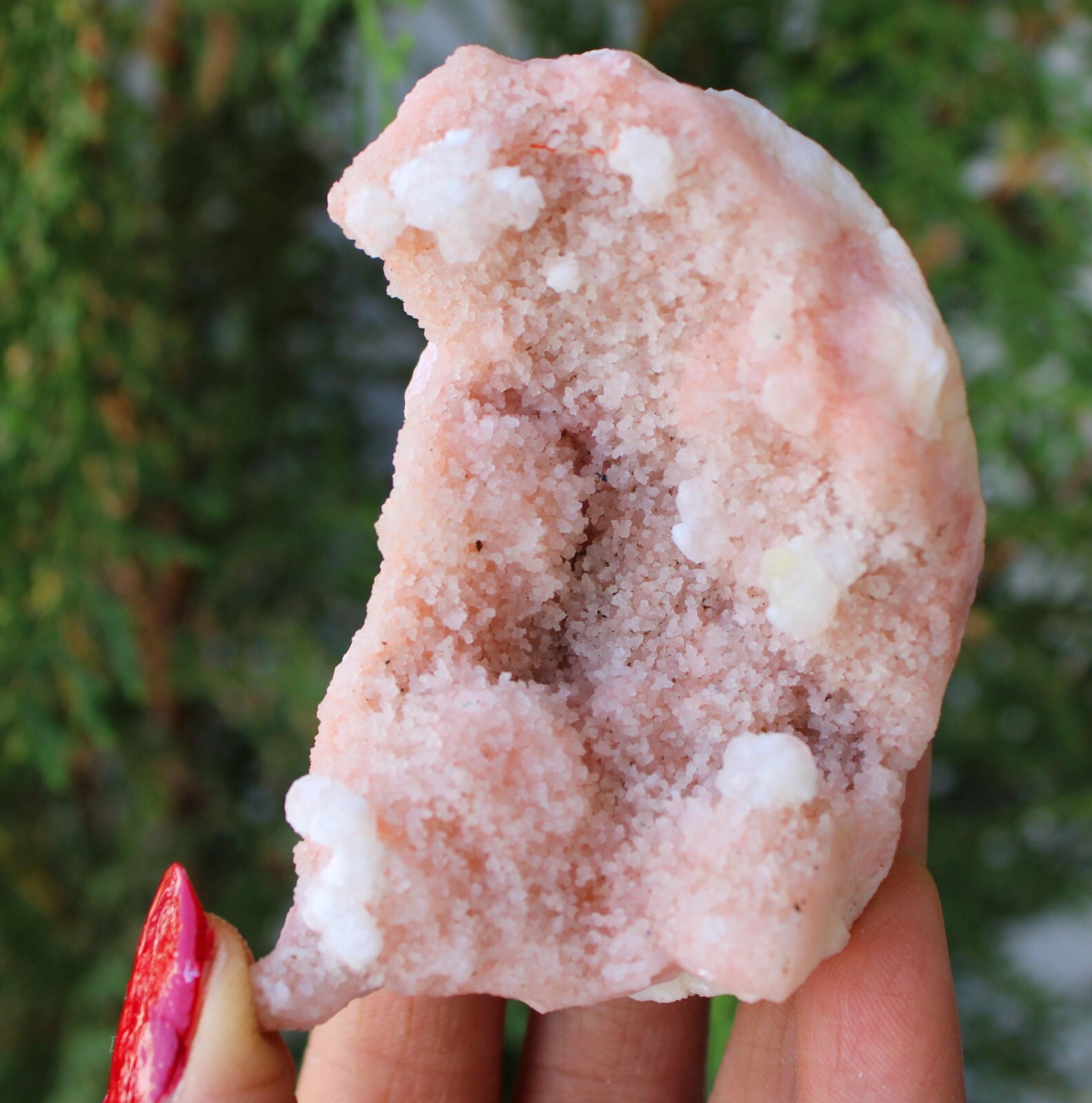 Apophyllite Crystals On Light Pink Coral Matrix Minerals Specimen #M55