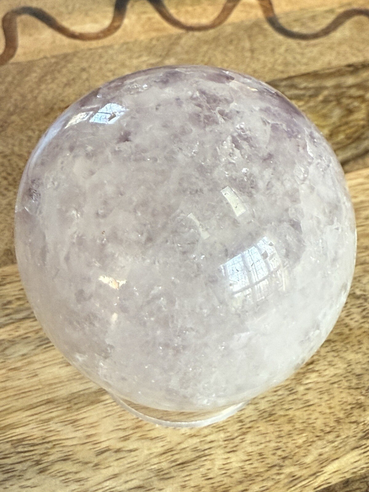 68mm Lavender Purple Amethyst Geode Druzy Sphere Orb 14.3oz Full-Quartz Geode