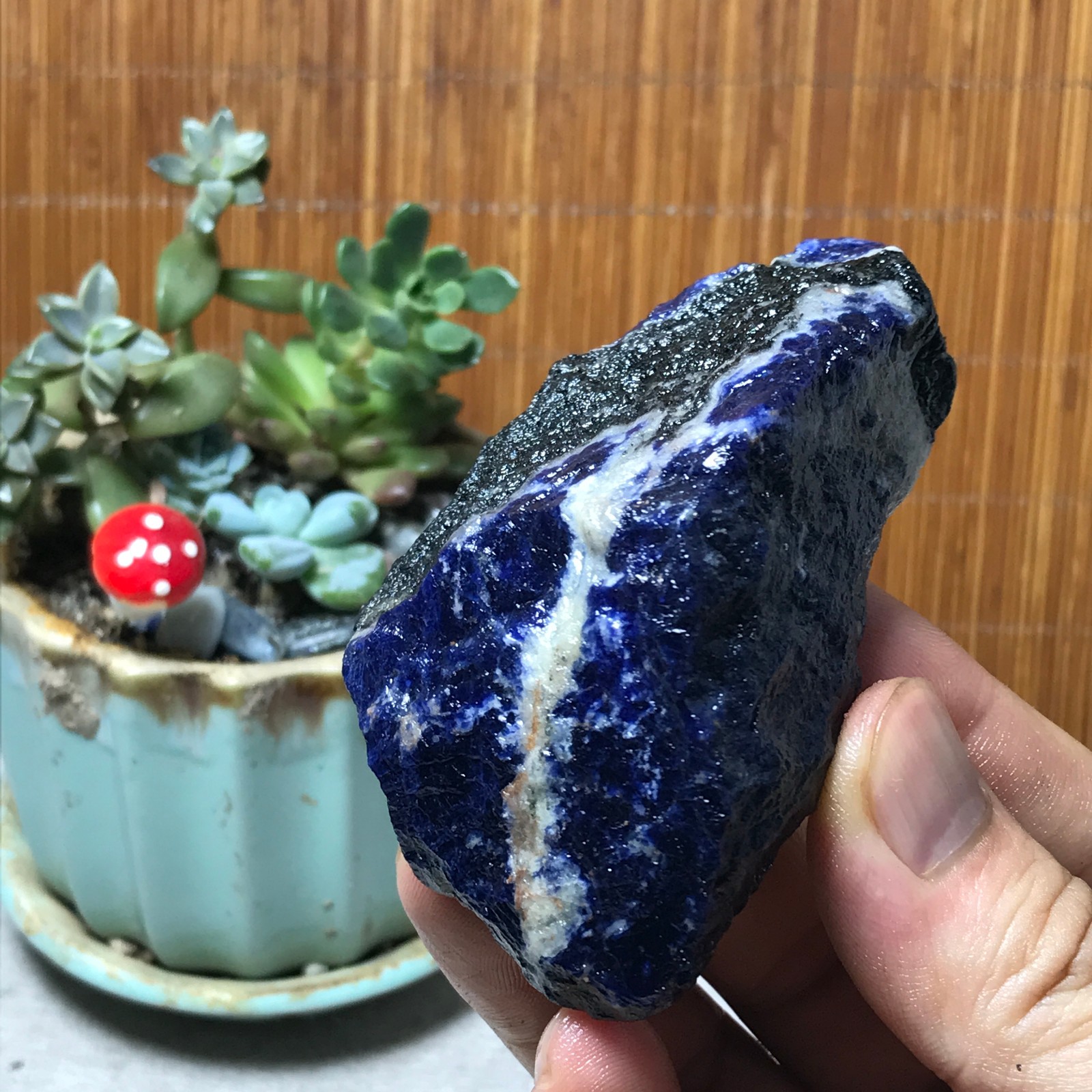 Natural Blue sodalite Crystal gemstone Rough Mineral Specimen healing 91g A6387