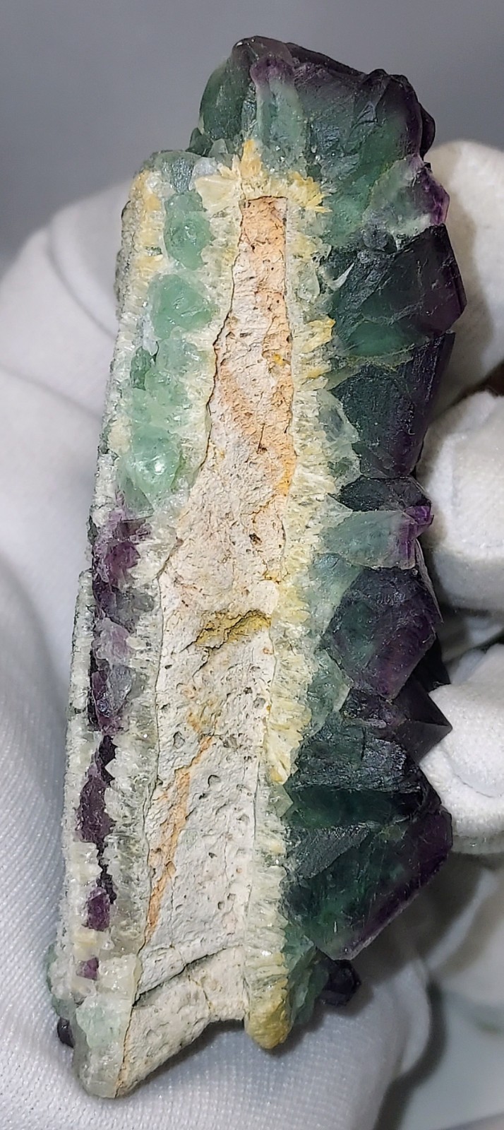 Purple Green Flourite Barite Quartz Cluster Mineral Specimen