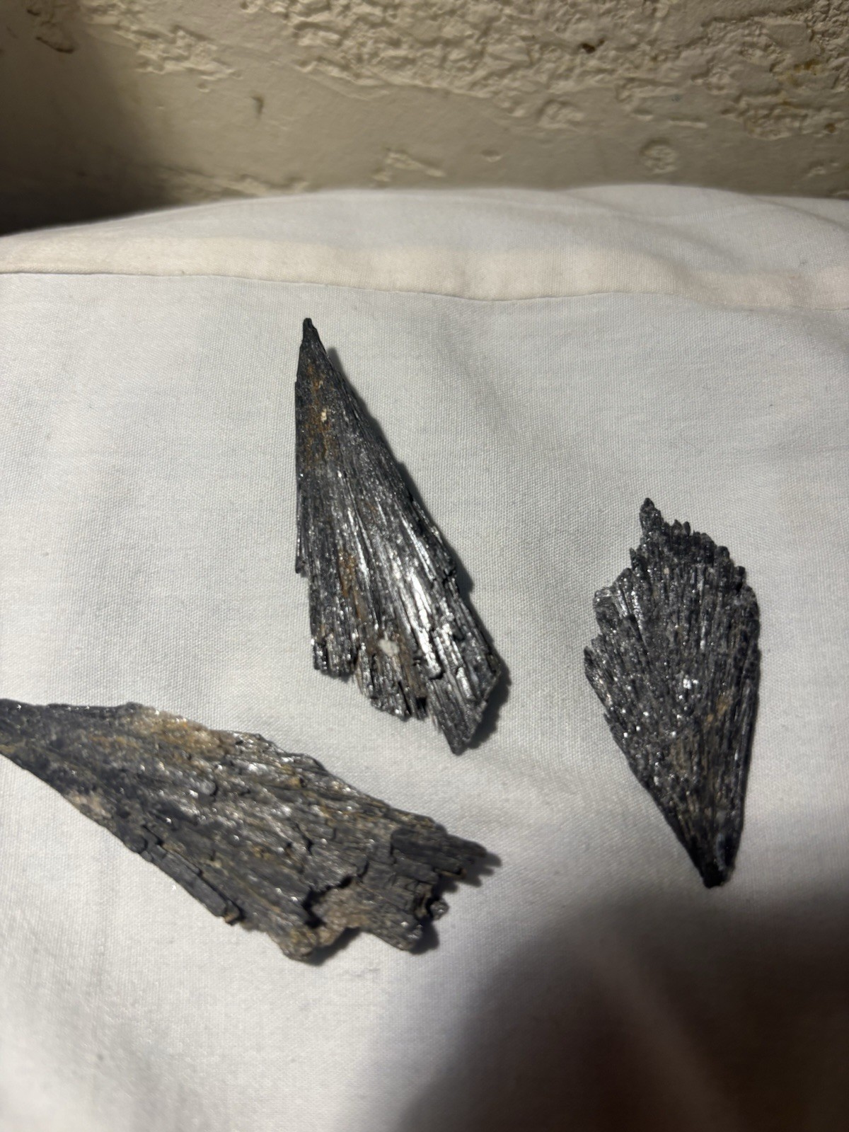 Three Natural Black kyaniteCrystal Mineral Specimens Shards Unique Shape