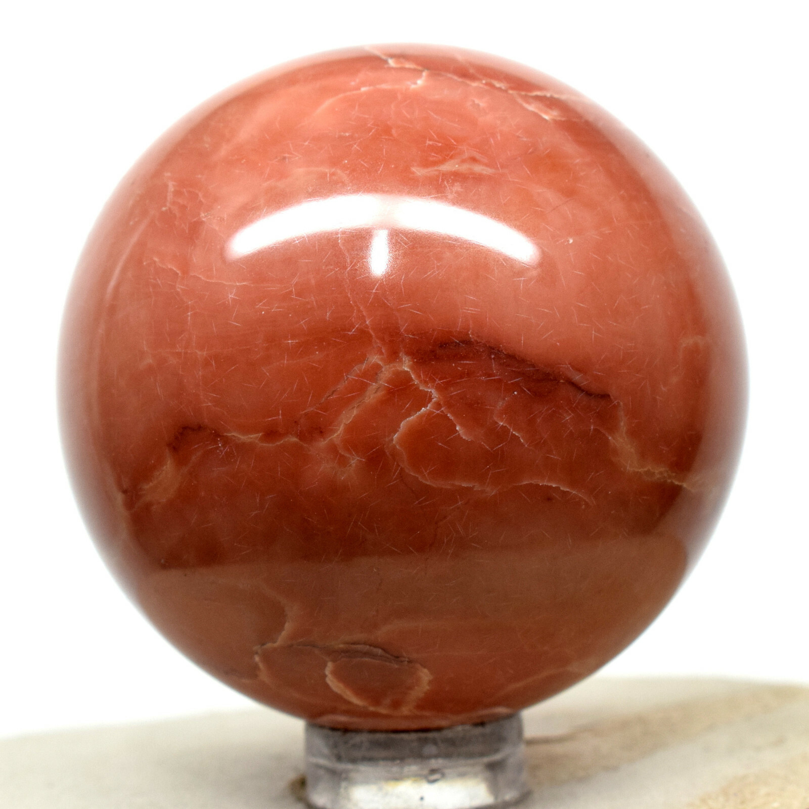 49mm Orange Red Mookaite Jasper Sphere Natural Mineral Sparkling Crystal – India