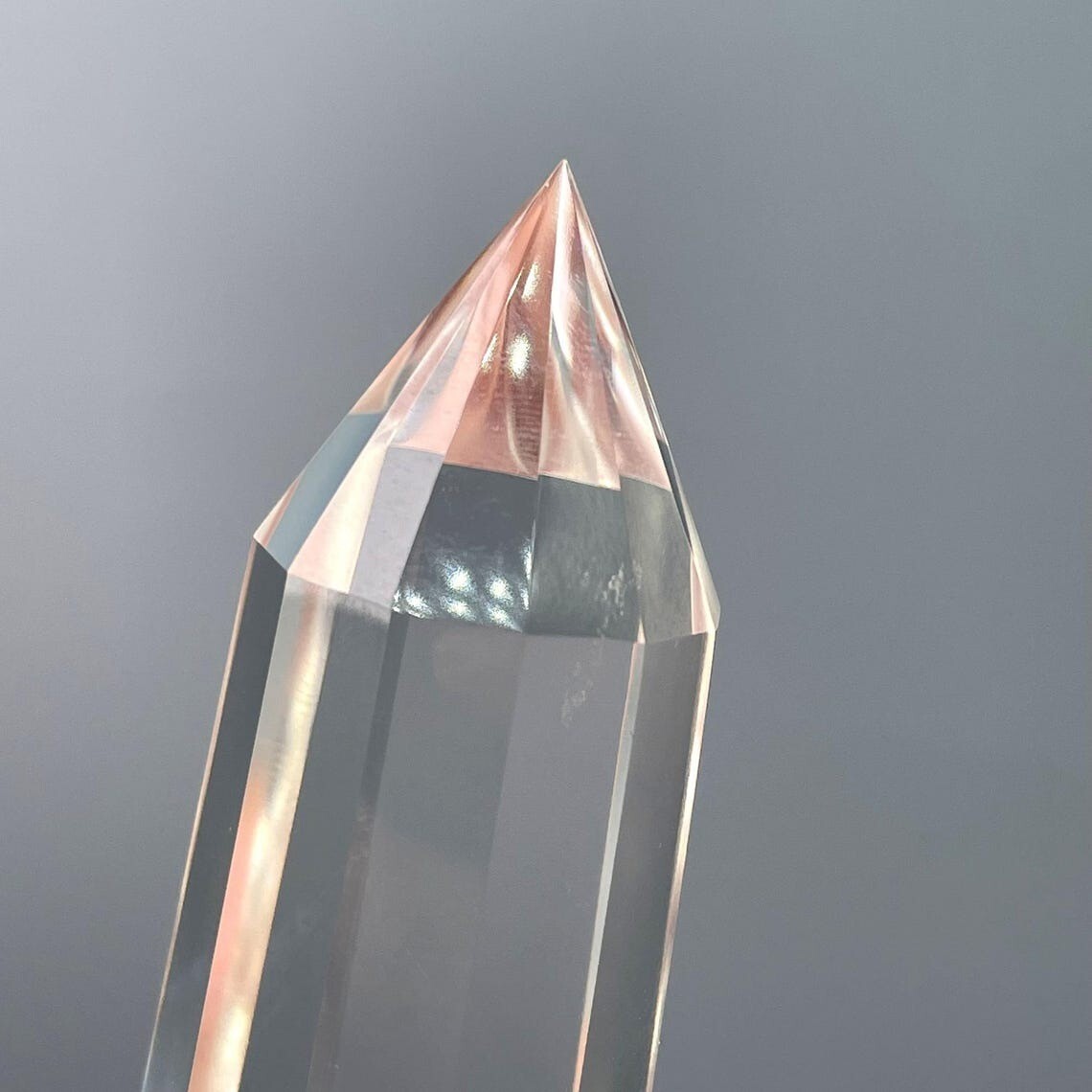 High Altitude Water Clear 12 Sided Crystal Point Quartz Vogel Wand 5.00 Inch