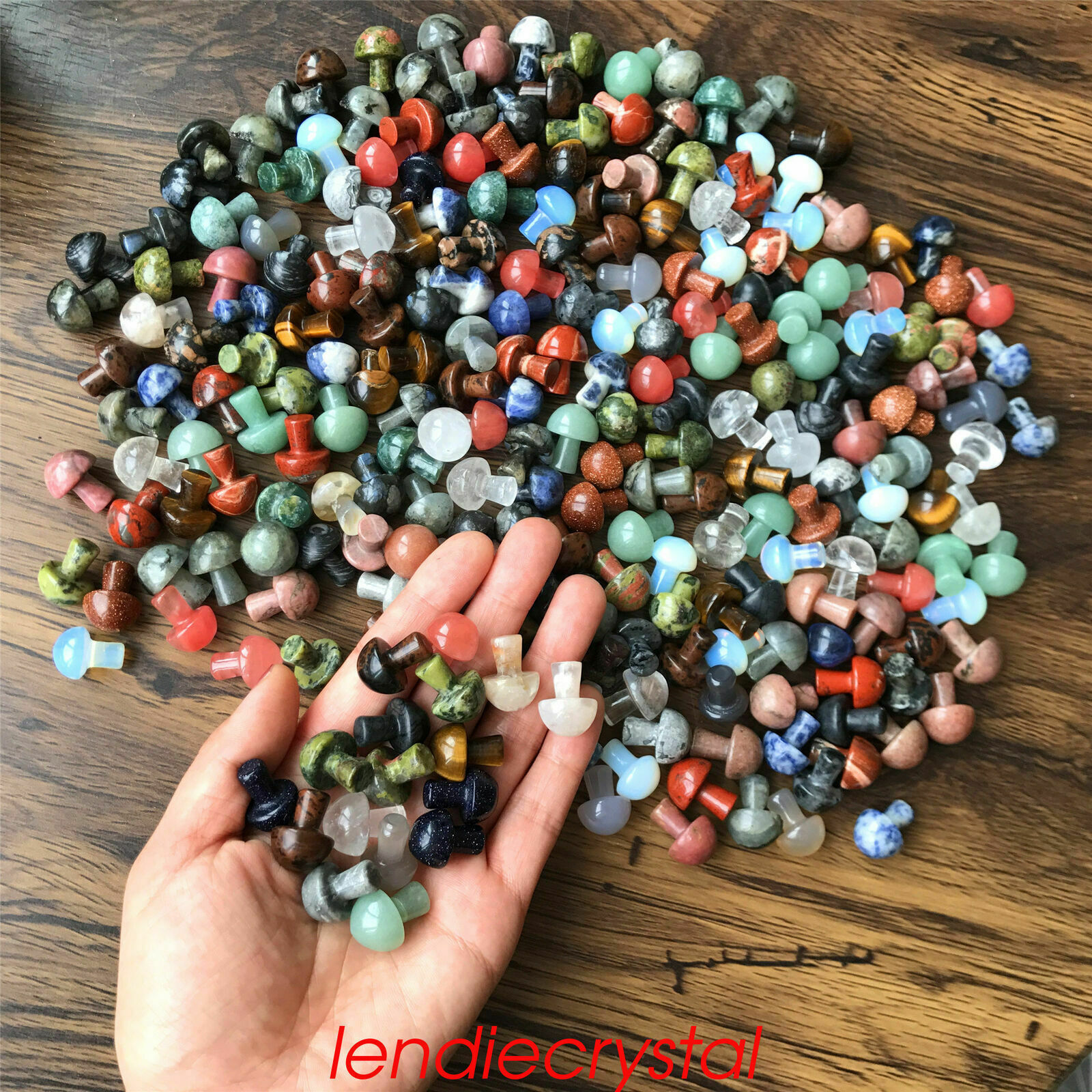 100pcs Natural mini mixed mushroom quartz crystal carved reiki (Random delivery）