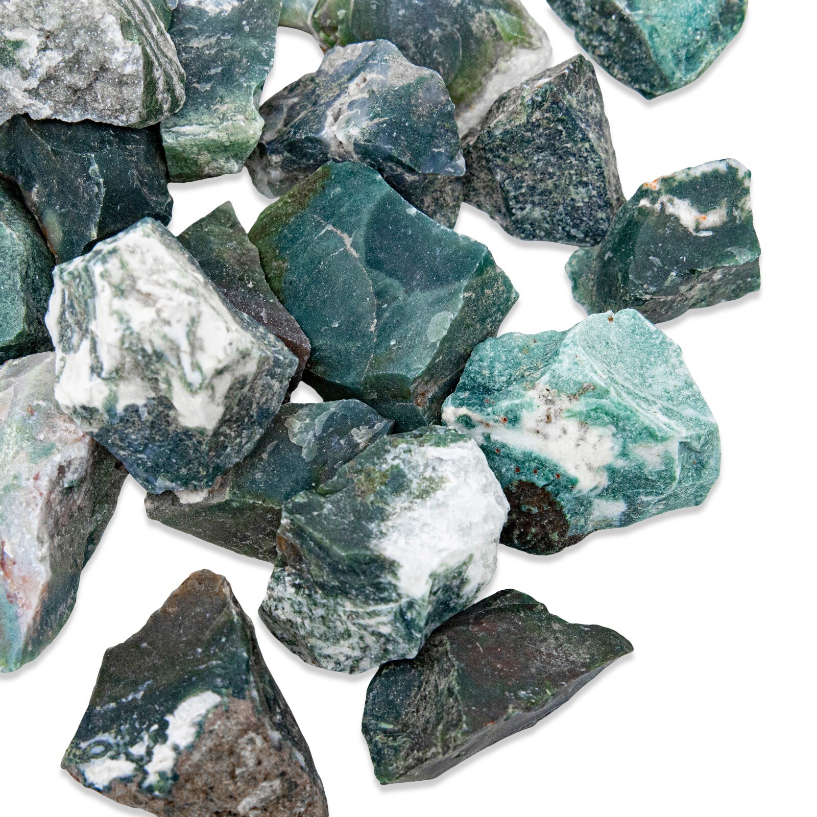 Raw Moss Agate – From India – Bulk Rough Crystals Natural Healing Gemstones