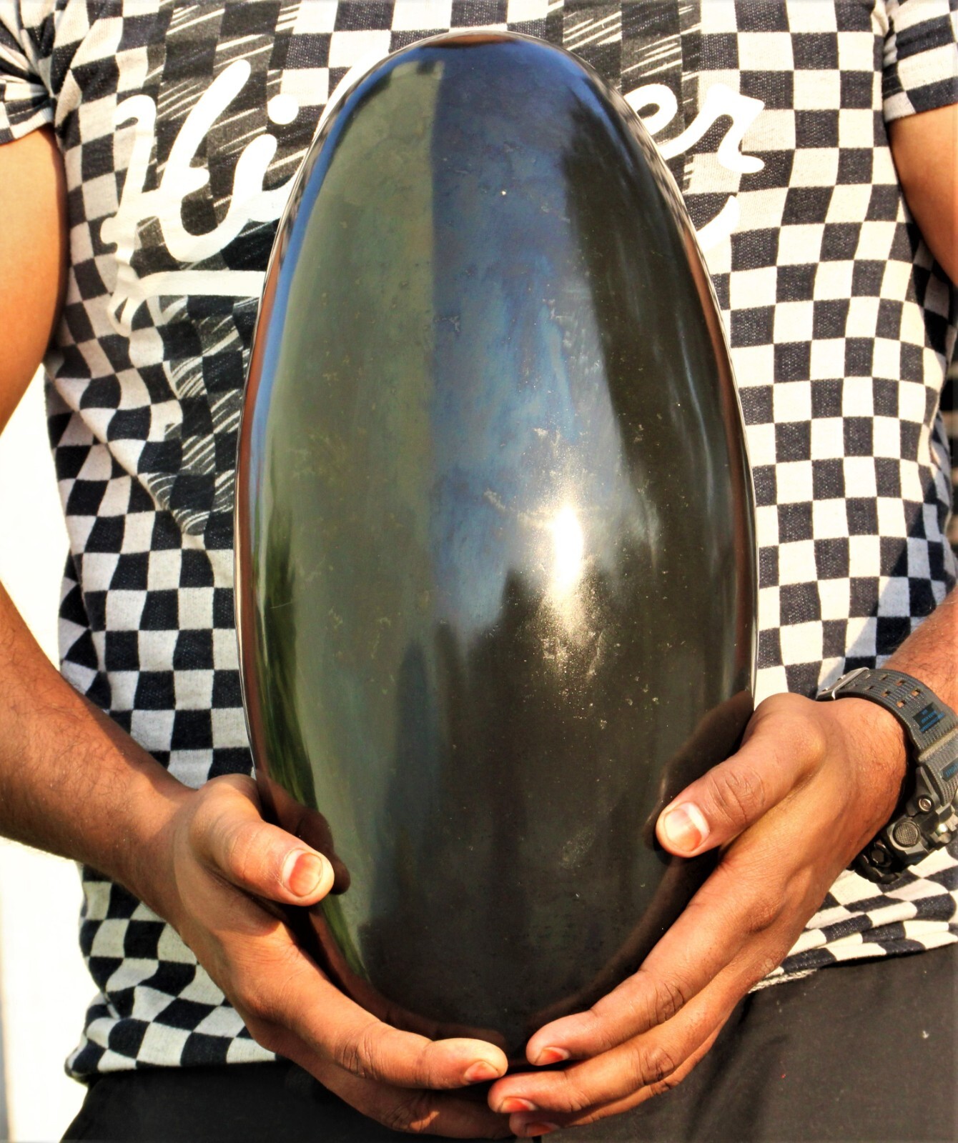 XL 29CM Black Tormaline Crystal Healing Metaphysical Stone Fengshui Shiv Lingam