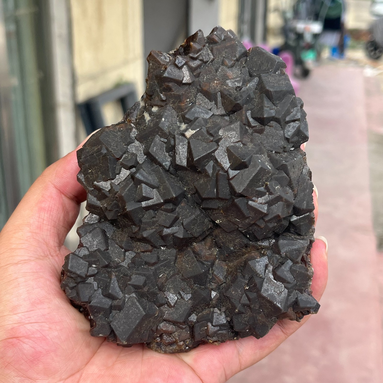 2.6LB Rare Natural Green Garnet Cube Crystal Cluster Mineral Specimen
