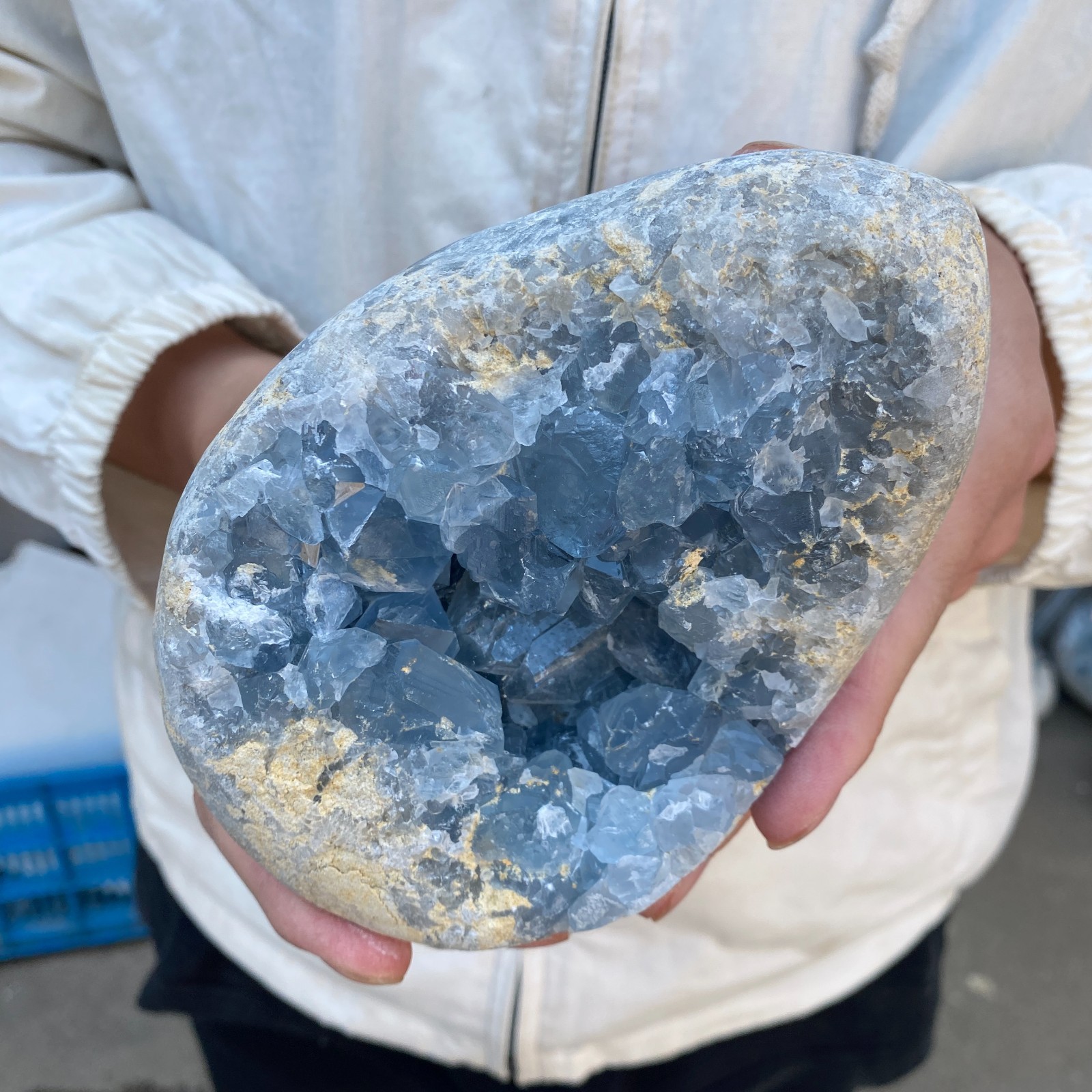 3.9LB Celestite Cluster Blue Geode Crystal Rock Yoga Meditation Reiki Decor