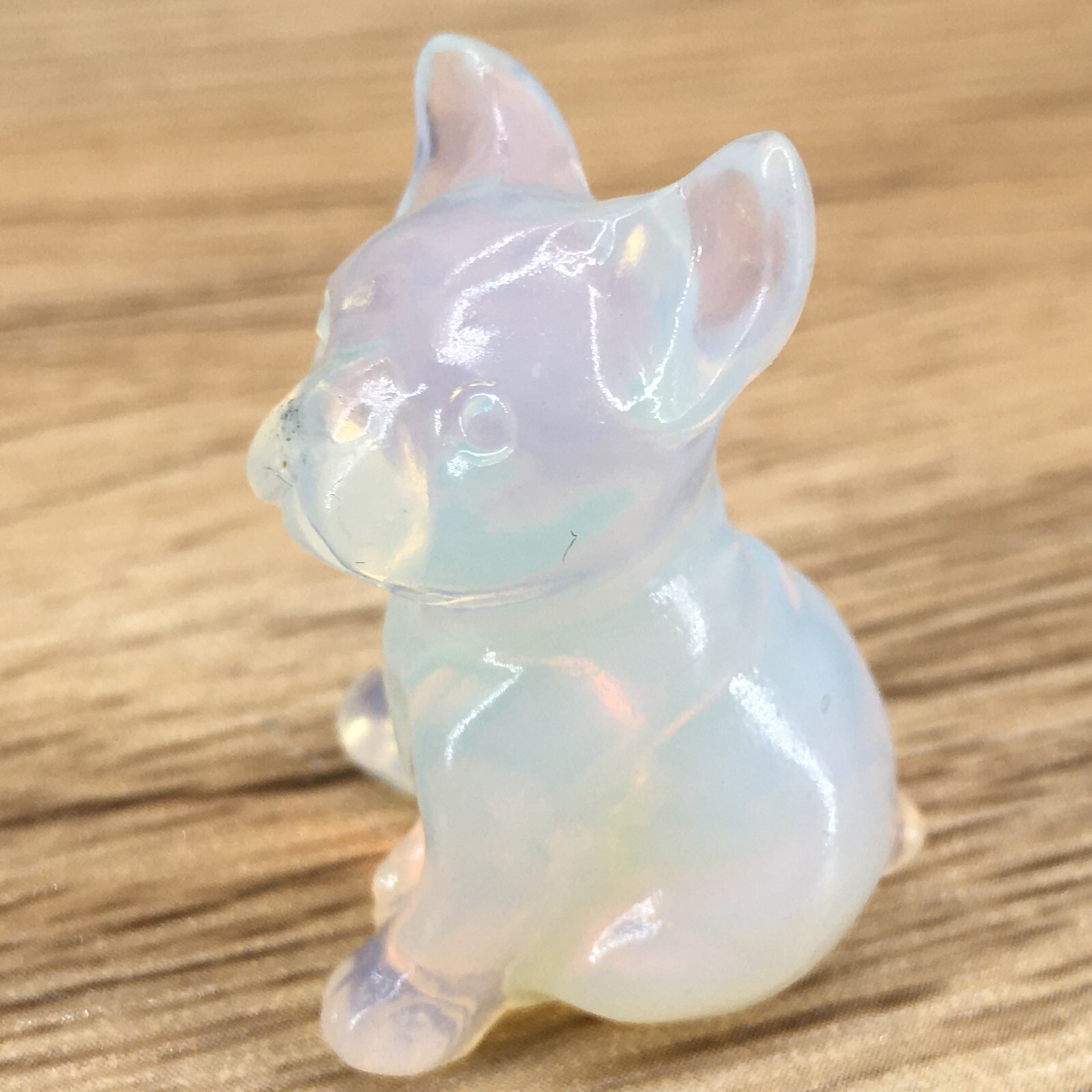 1pc Natural opalite Quartz hand Carved dog crystal Reiki healing