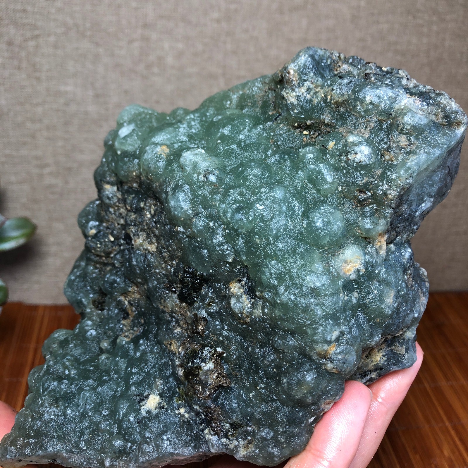 Natural grape Prehnite Tourmaline paragenesis Crystal specimen 1.04kg g7331