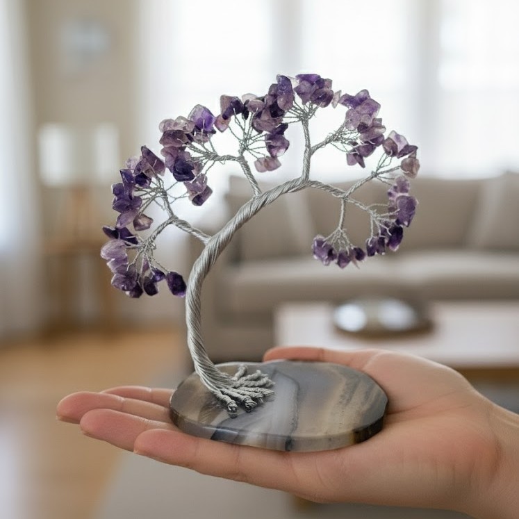 Handmade Amethyst Crystal Tree | Healing Gemstone Bonsai Home Decor Gift