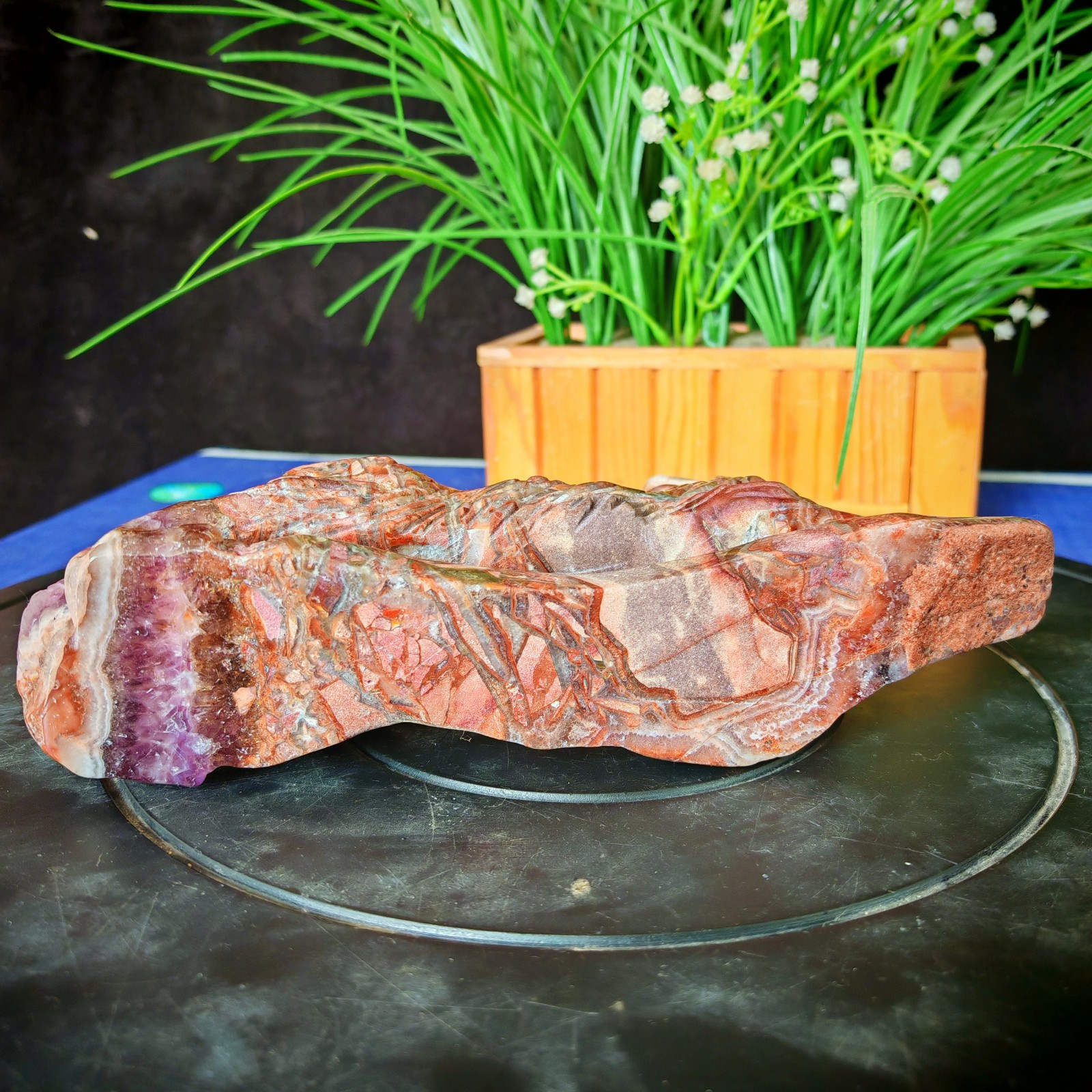 3.19LBTop natural crystal hand carved therapeutic artwork1.45kg