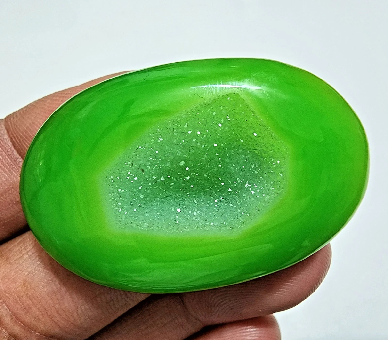 105ct Beautiful Window Druzy Agate Crystal, Natural Green Color Loose Gemstone