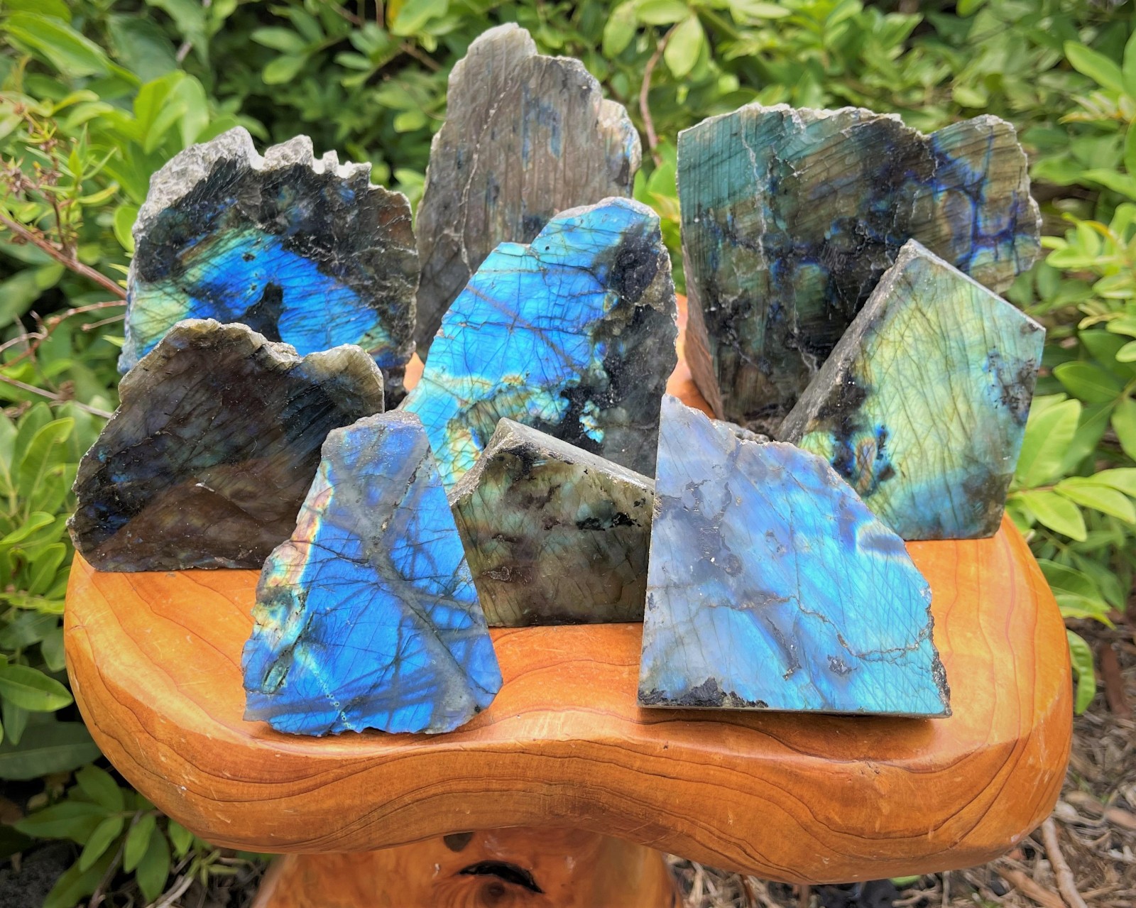 Labradorite Cut Base Slab – ‘A’ Grade High Flash Free Standing Display Specimens