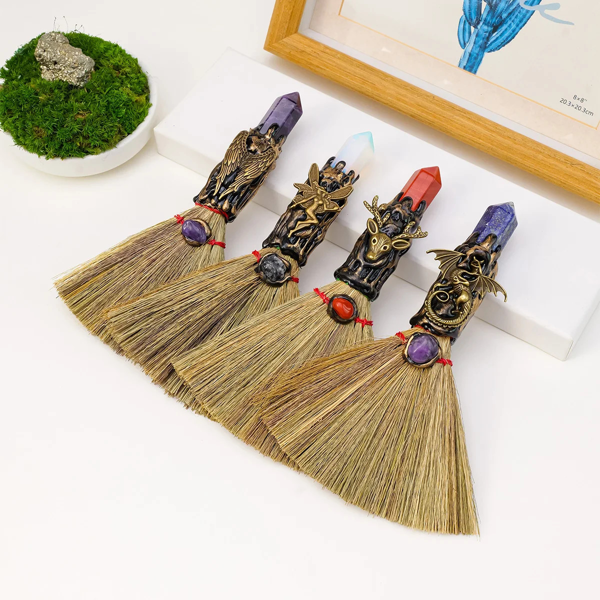Natural Amethyst Crystal Single Pointed Magic Broom Purifying Energy Home Gift