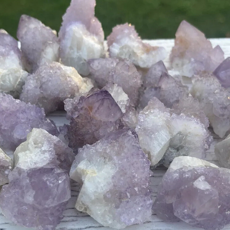 1 pc AMETHYST SPIRIT QUARTZ Fairy Natural Healing Crystal Point Cluster 1 – 1.5″