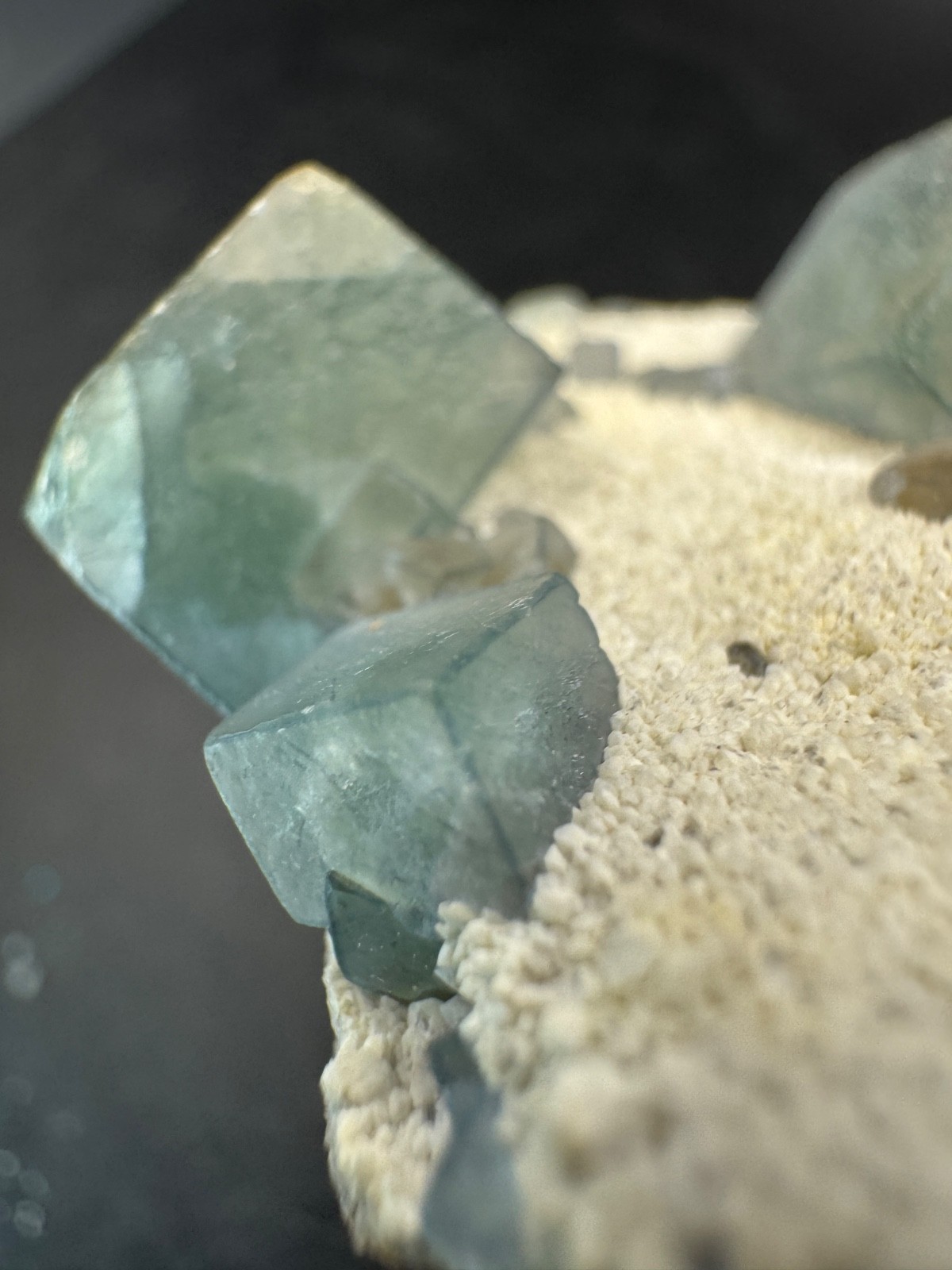 6457 Blue Green Morandi Fluorite on White Candle Quartz Inner Mongolia 50g