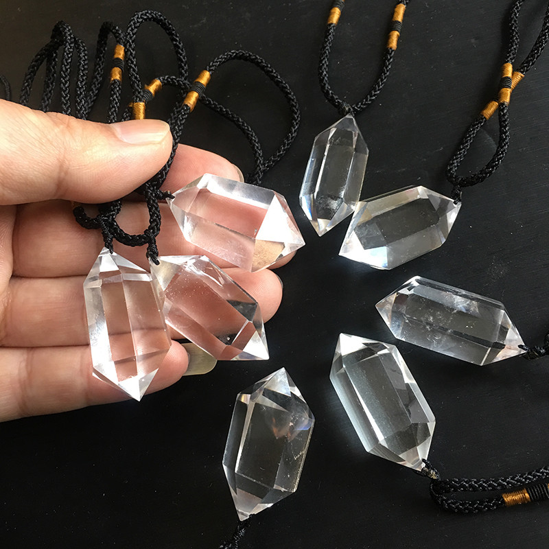 Natural Clear Quartz Crystal Pendulum Pendant Necklace Chakra Healing Stone Gift