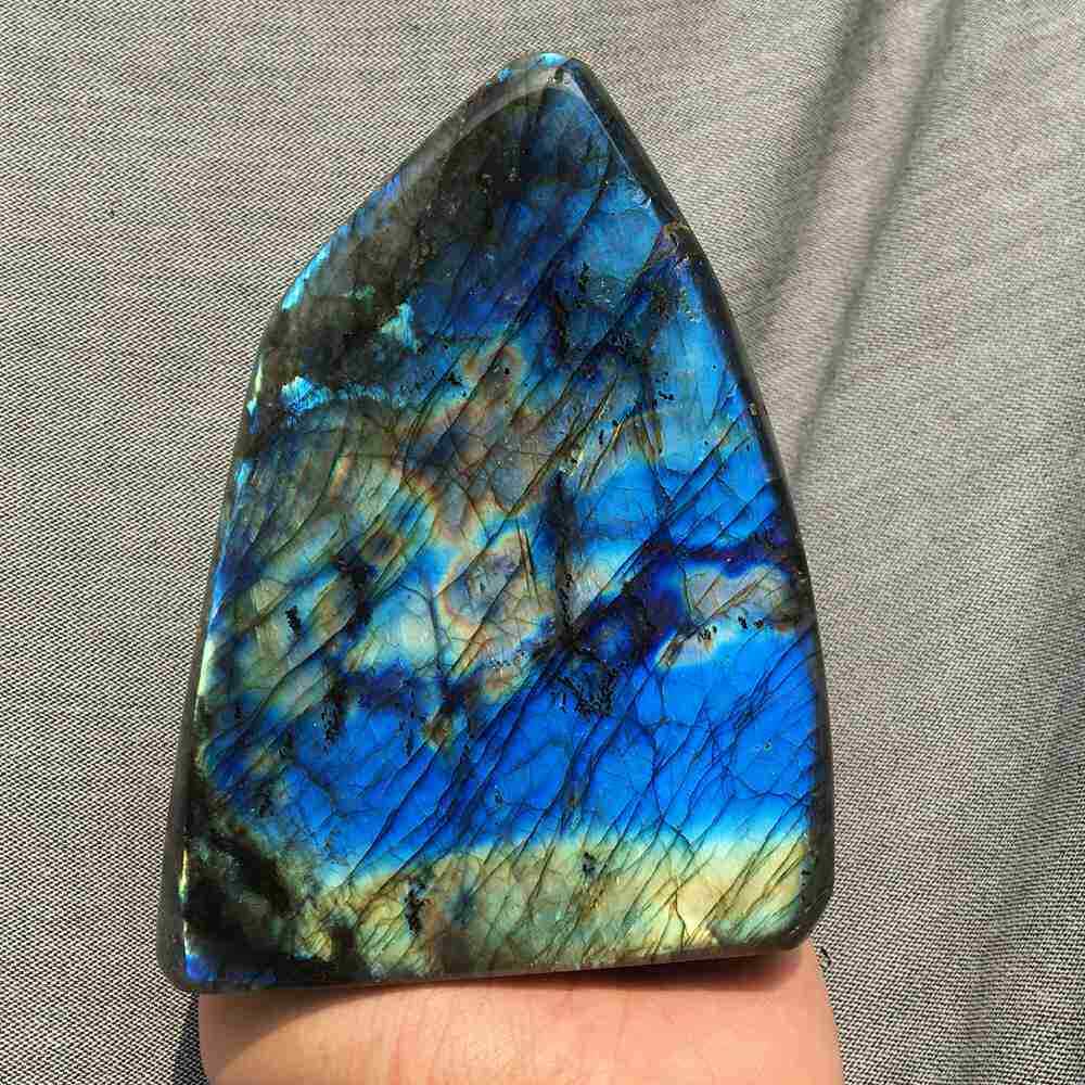 3.03LB Natural Labradorite Quartz Crystal Spectrolite Mineral Specimen Healing