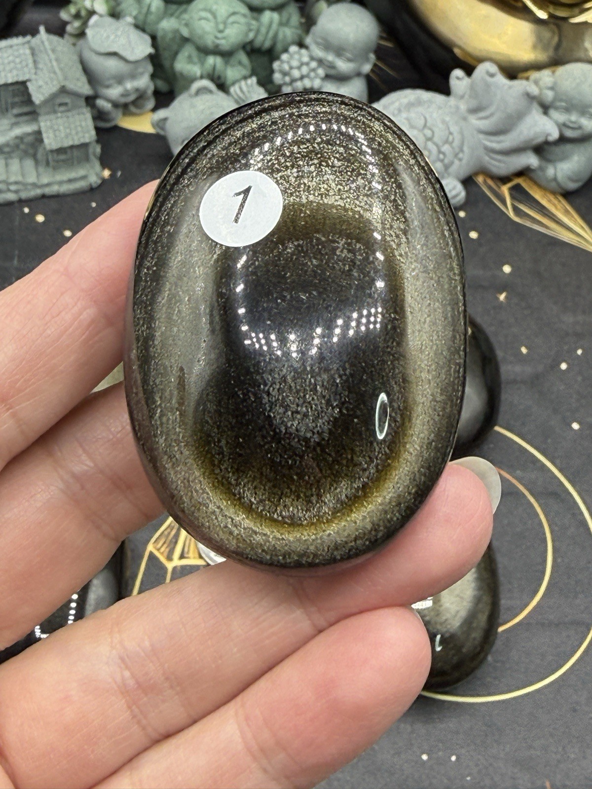 Natural Gold Sheen Obsidian Palmstones You choose. Free shipping