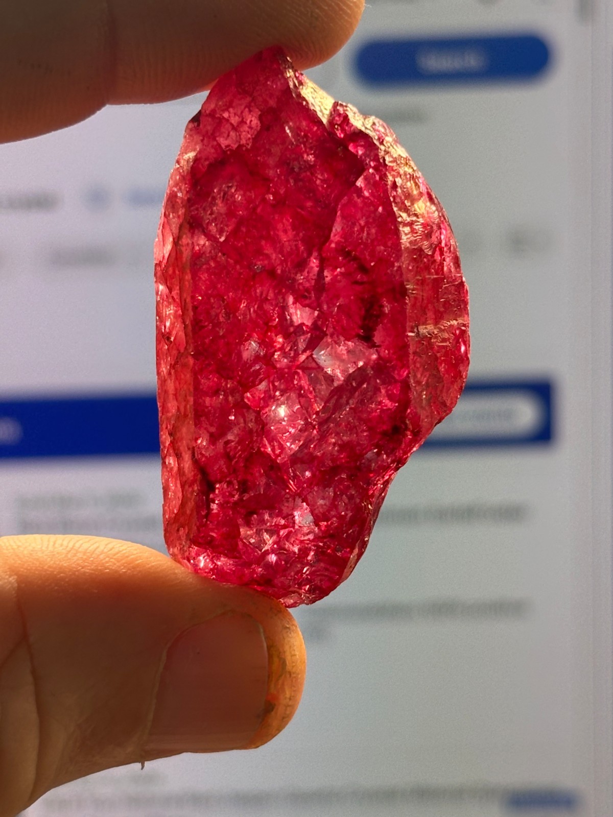Dyed fractured Quartz crystal RUBY CORUNDUM ?? Wicca Pagan Mystic OCCULT