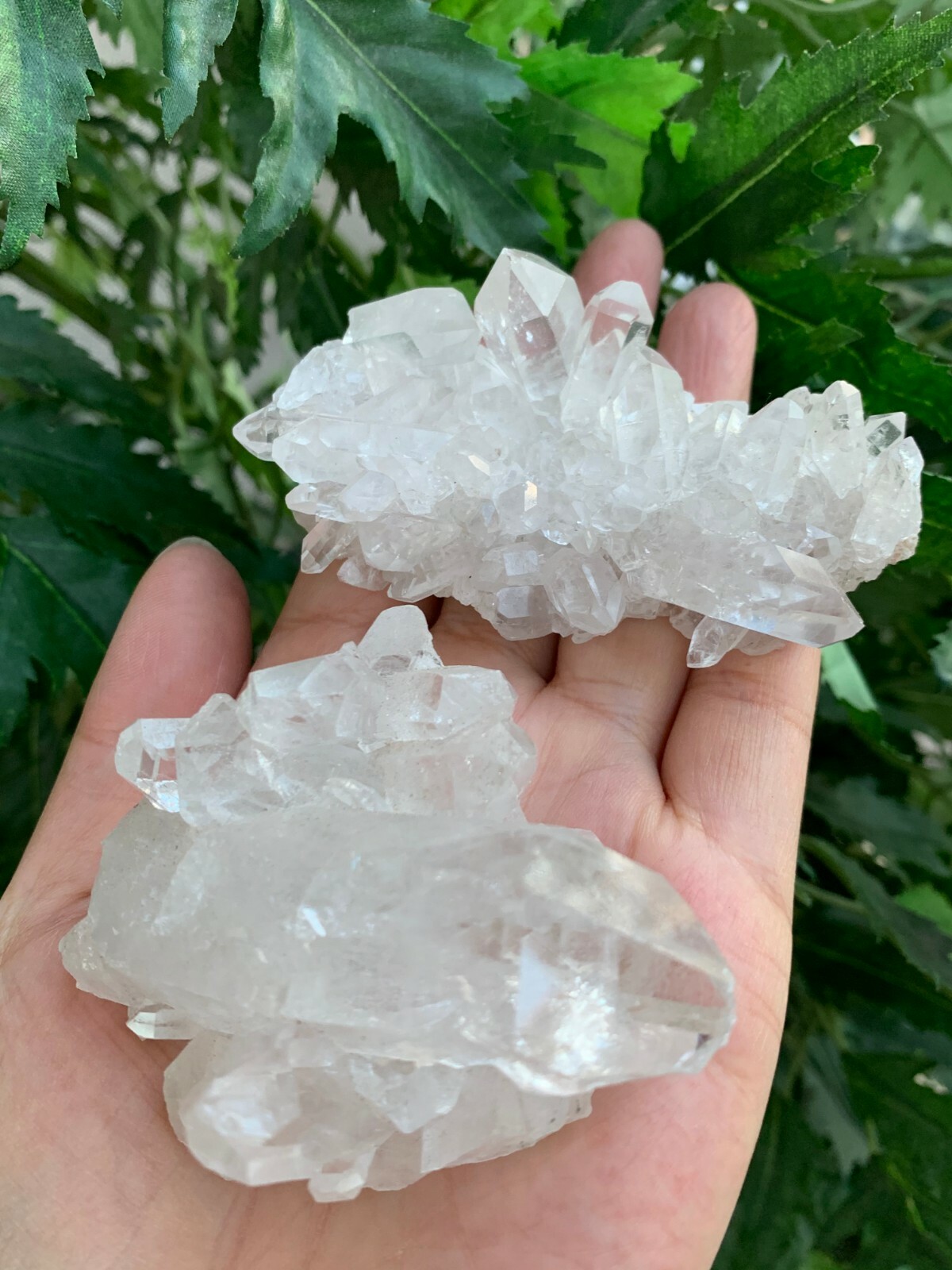Large Grade A++ Clear Quartz Crystal Cluster, 2″- 3″ Raw Clear Quartz Geode