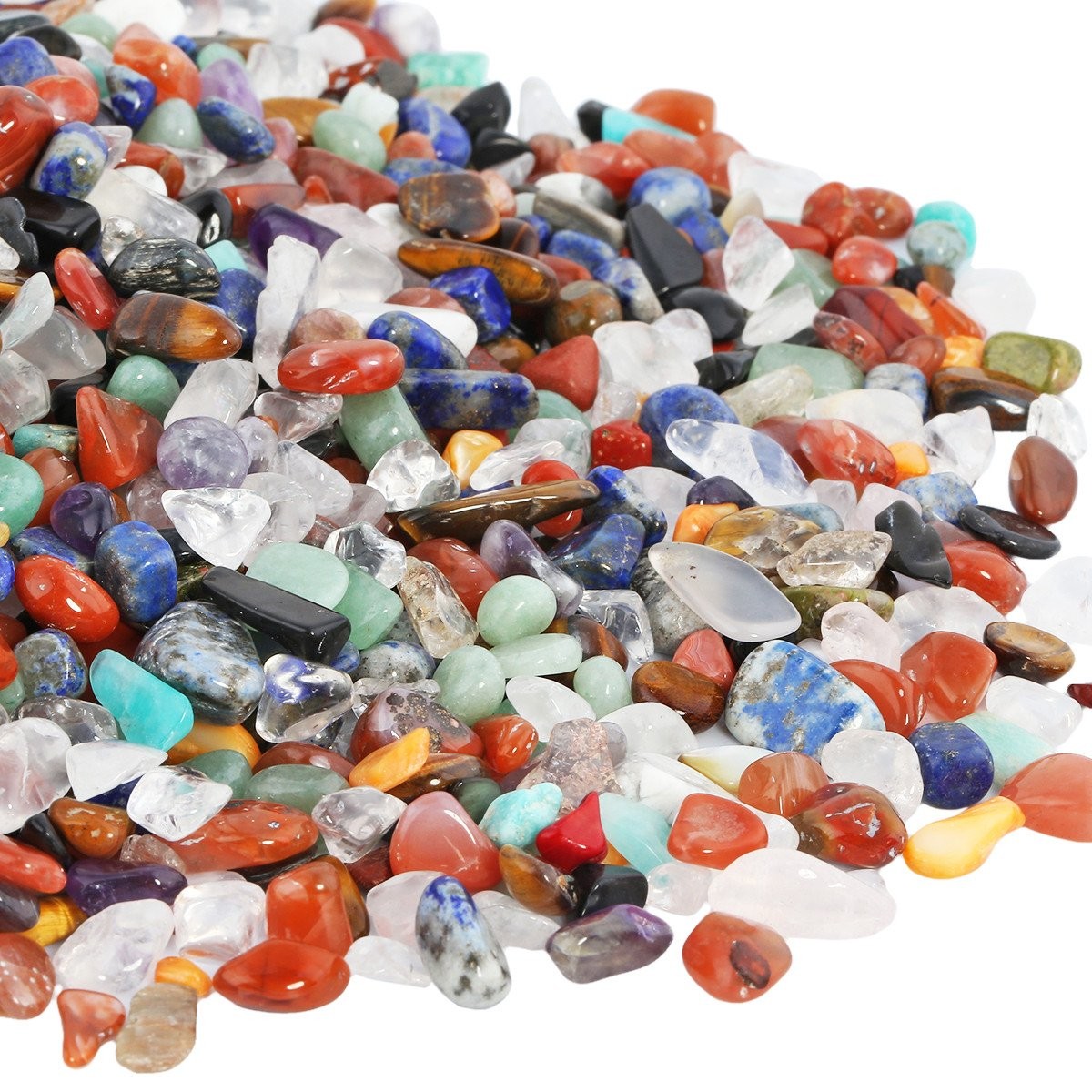 Tumbled Crystal Quartz Chips 1lb – Irregular Shaped Stones for Crafts & Decor