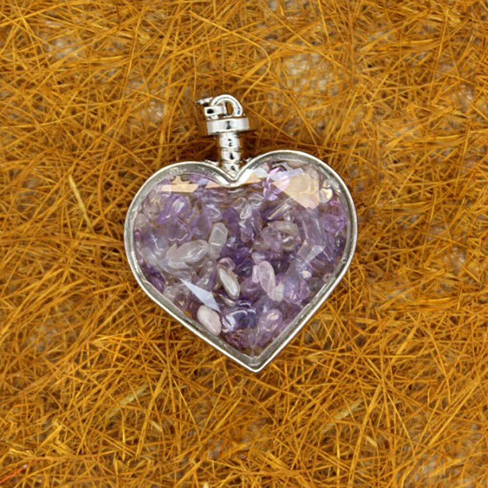 Natural Quartz Crystal Necklace Pendant Gemstone Healing Keychain Jewelry Making