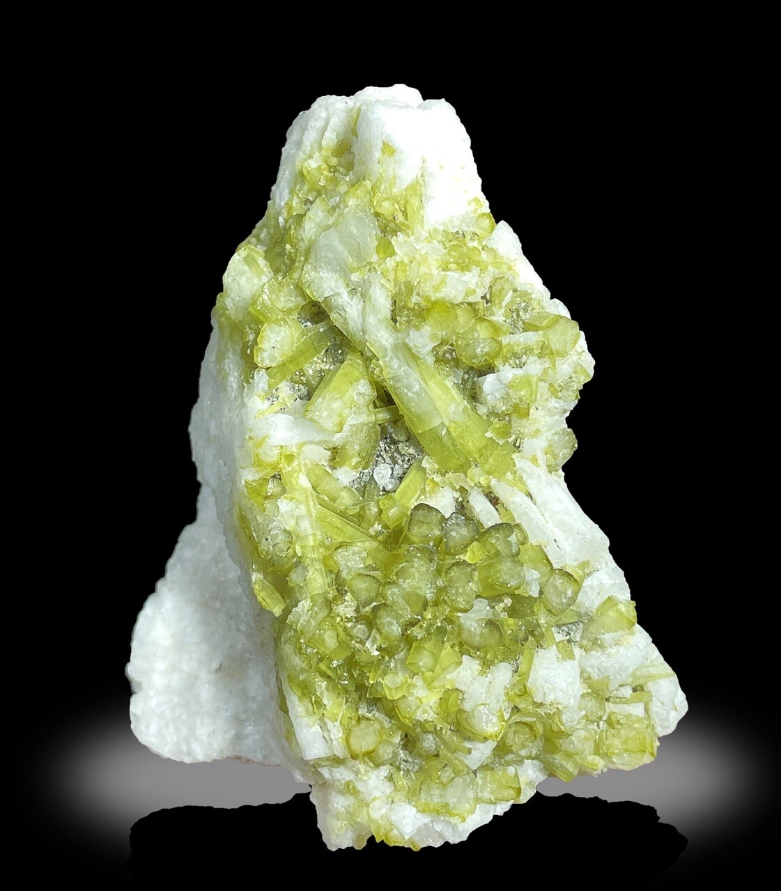 Complete Bunch Of Lime Green Terminated Tourmaline Crystal Specimen Fro Collect