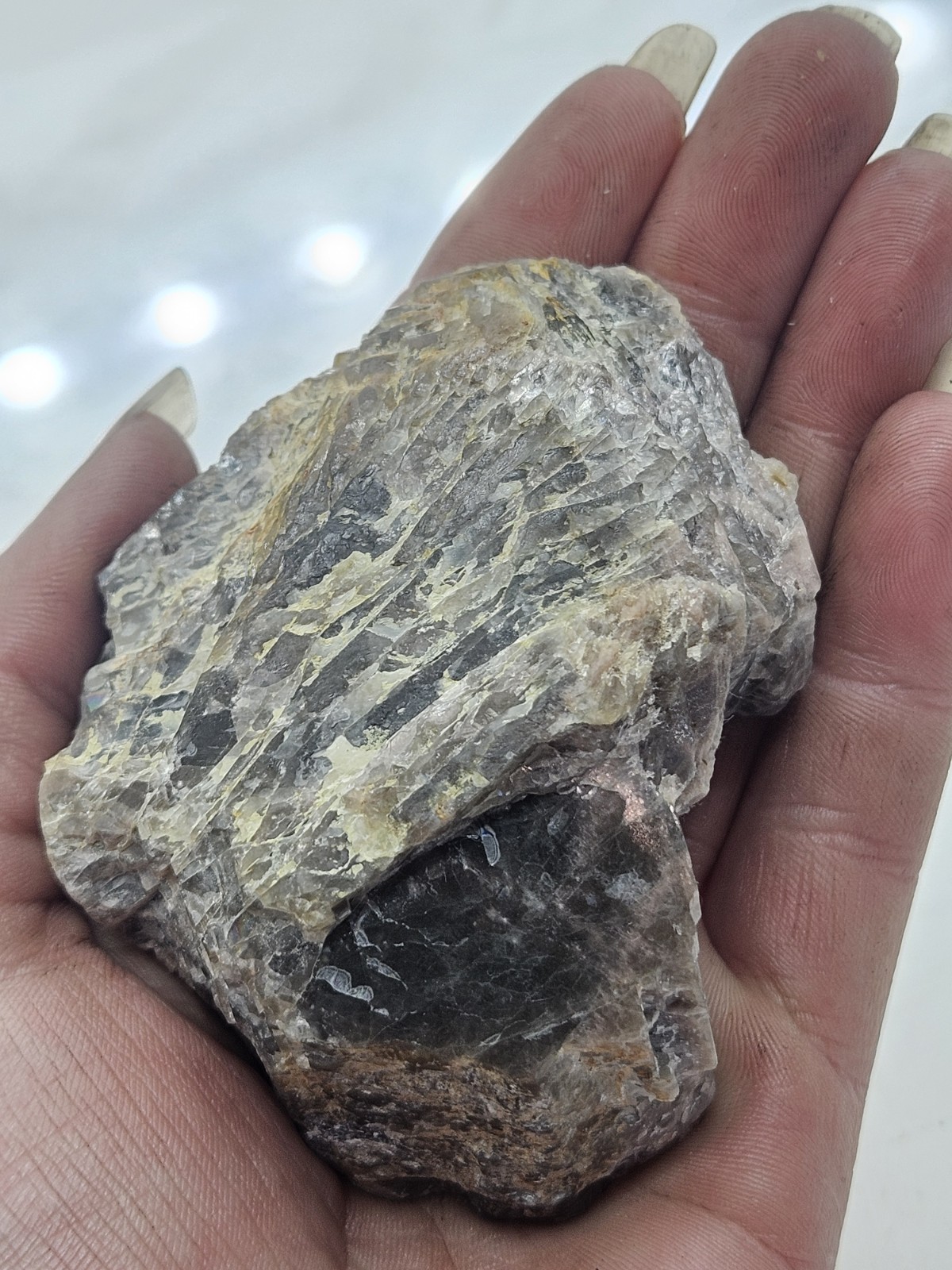 Natural Rough Black Moonstone Specimen – Raw Healing Crystal with Silver Flash