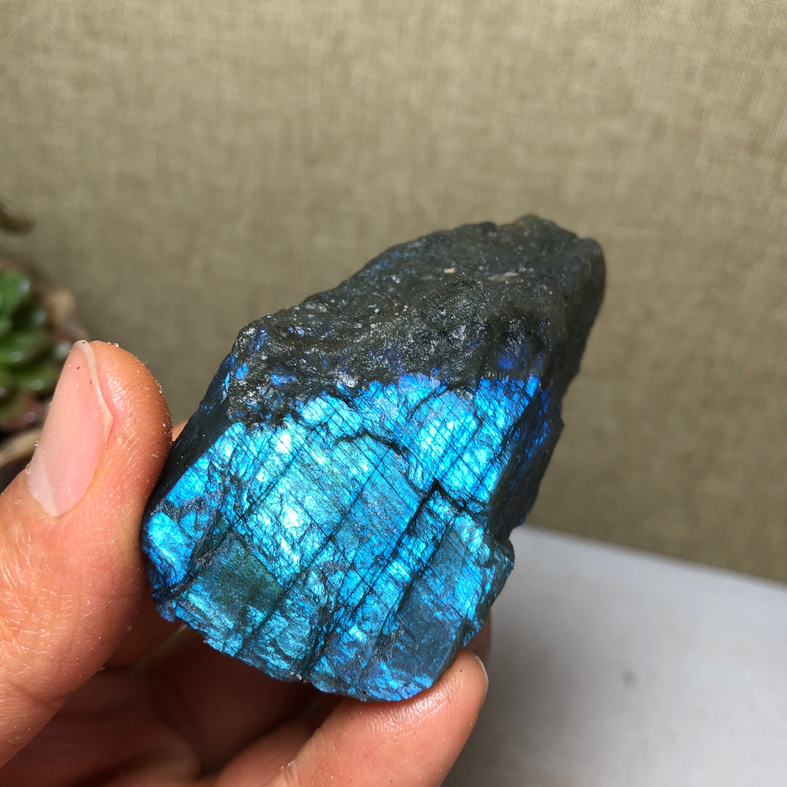 61mm Natural Labradorite Crystal gemstone rough original Specimen 79g A4228