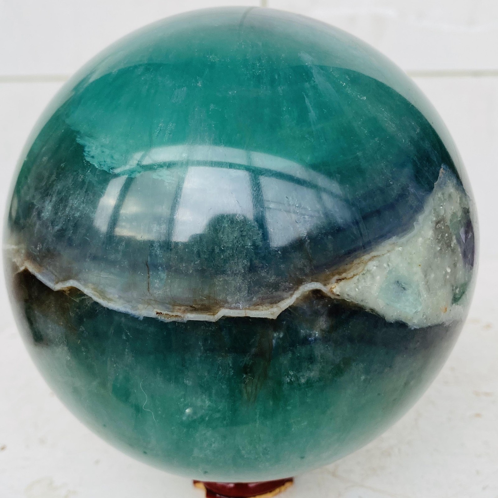 Natural Green Fluorite ball quartz crystal Sphere Reiki energy healing 2800g