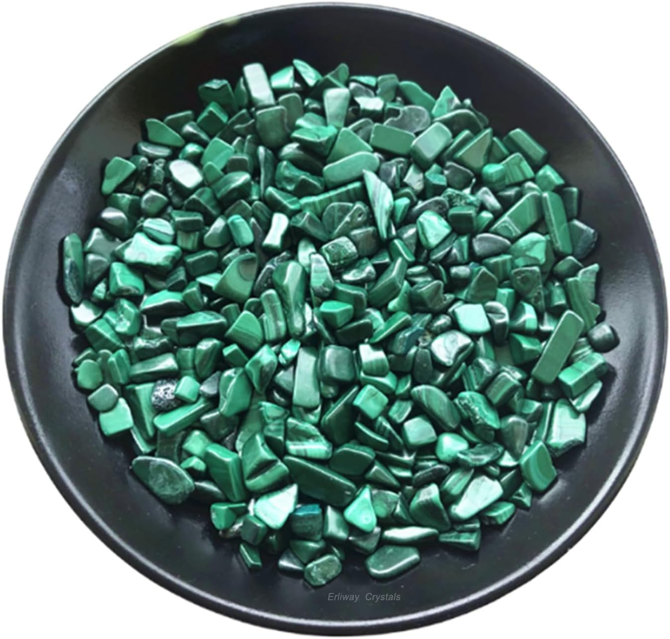 100g Natural Malachite Crystal Chips, 7-9mm Tumbled Chips Crushed Crystal Stone,