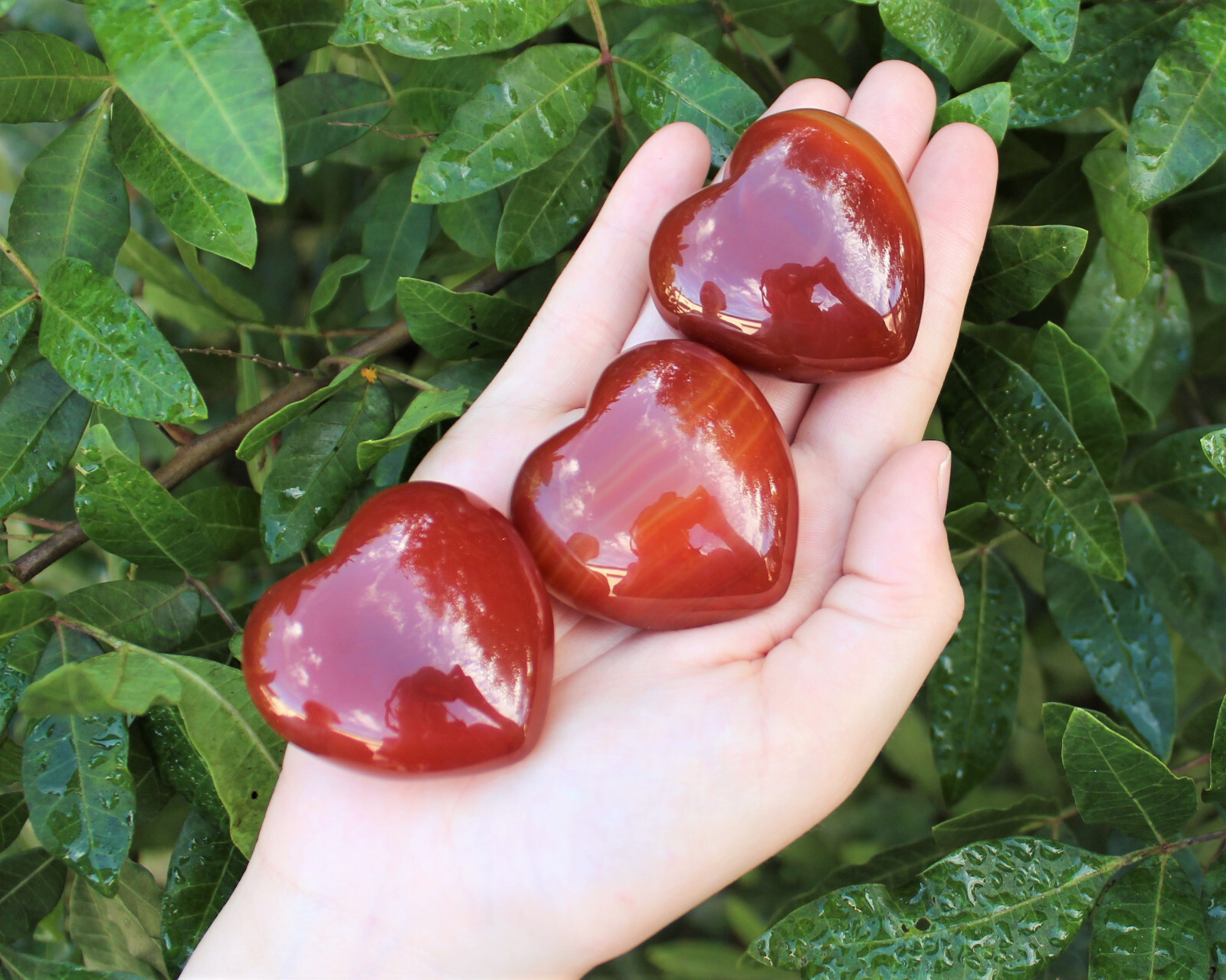 Carnelian Heart Stone: LARGE 1.5 – 1.75″ (Crystal Gemstone Heart, Palm Stone)