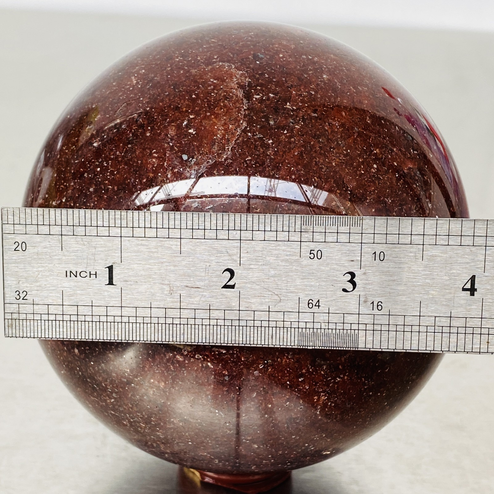Natural strawberry Quartz Sphere Quartz Crystal Ball Reiki Healing 2240G