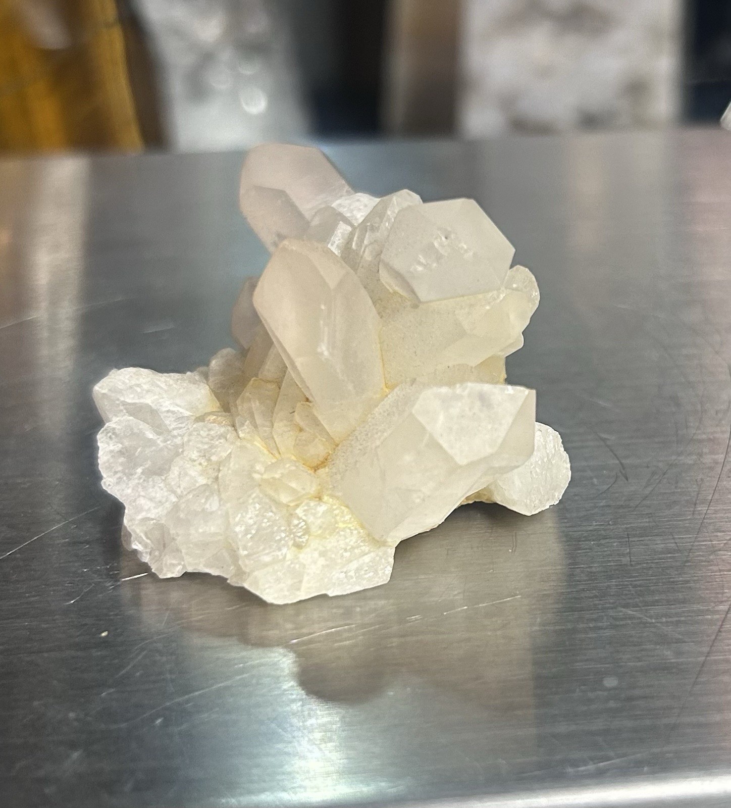 38g Natural White Quartz Crystal Point Cluster