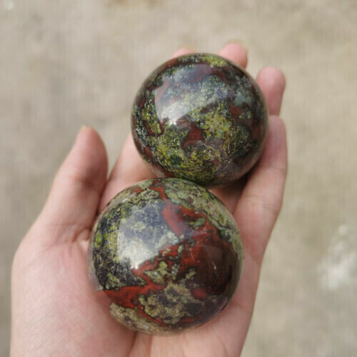 1pc Natural Dragon’s blood stone ball Quartz Crystal Sphere Reiki Healing 55+mm