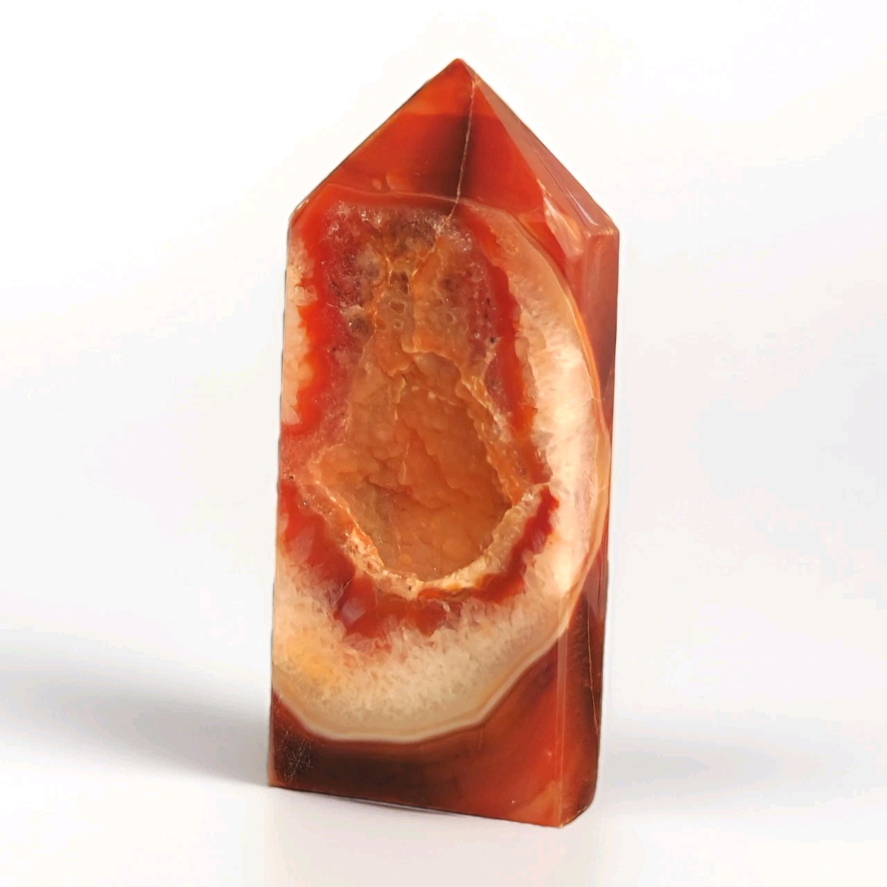 Polished Crystal Red Carnelian Agate 4-sided Tower – USA