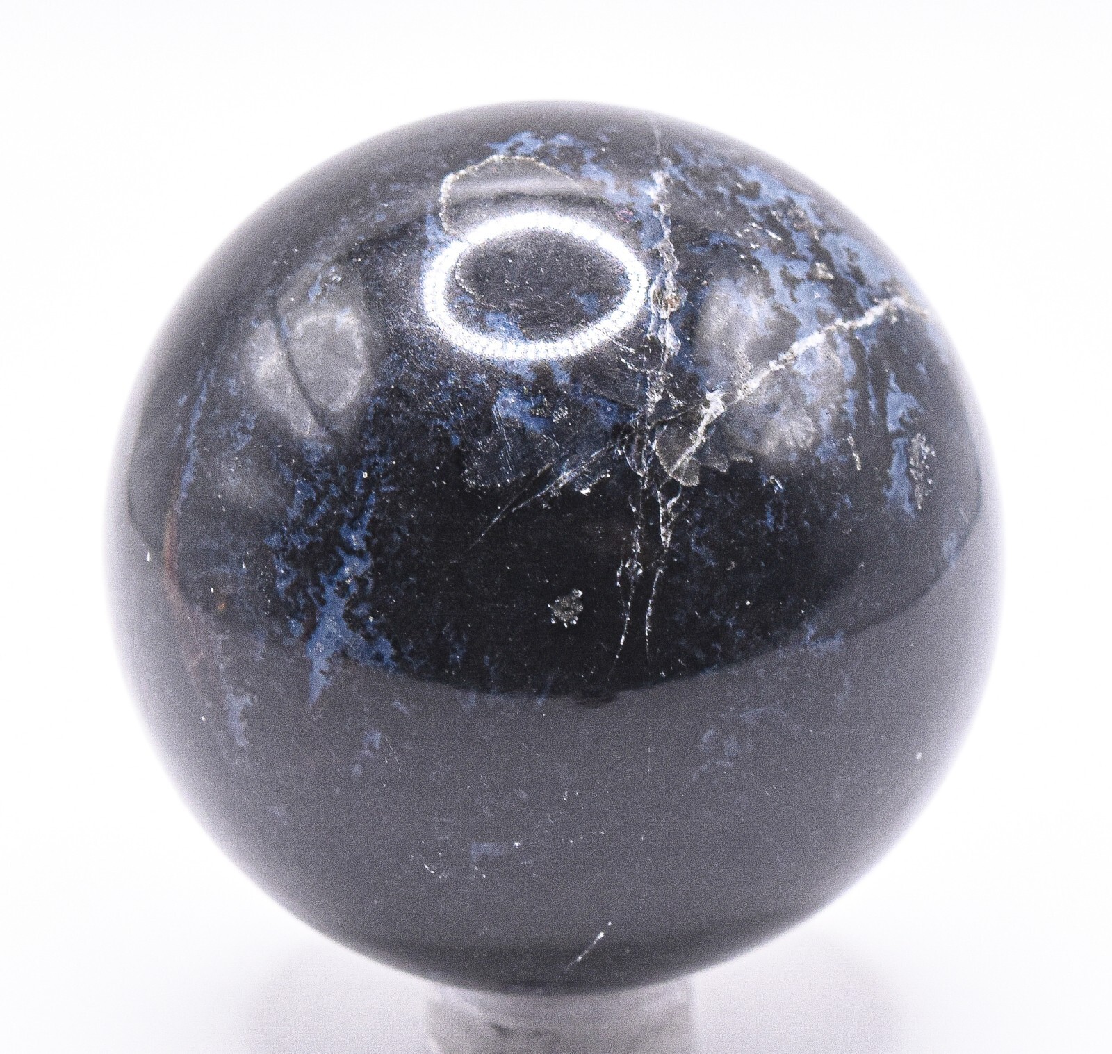 2″ Multicolor Agate Sphere Polished Chalcedony w/ Quartz Crystal Mineral – India