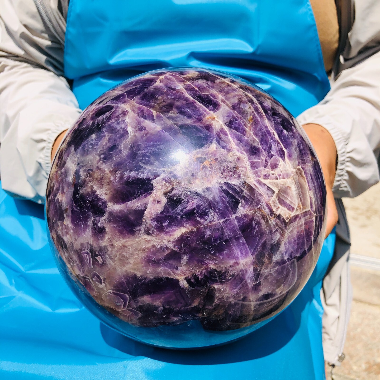 19.03LB Natural Dream Amethyst Sphere Quartz Crystal Ball Specimen Healing